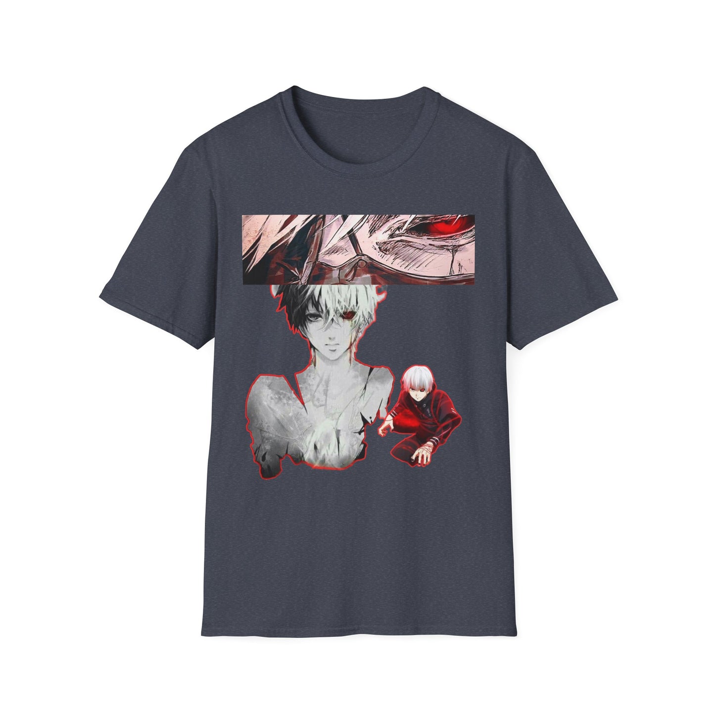 Anime-Inspired Graphic tokyo ghoul styleT-Shirt for Fans, Casual Wear, Birthday Gift, Unisex Softstyle Tee, Perfect for Conventions, Manga Enthusiasts
