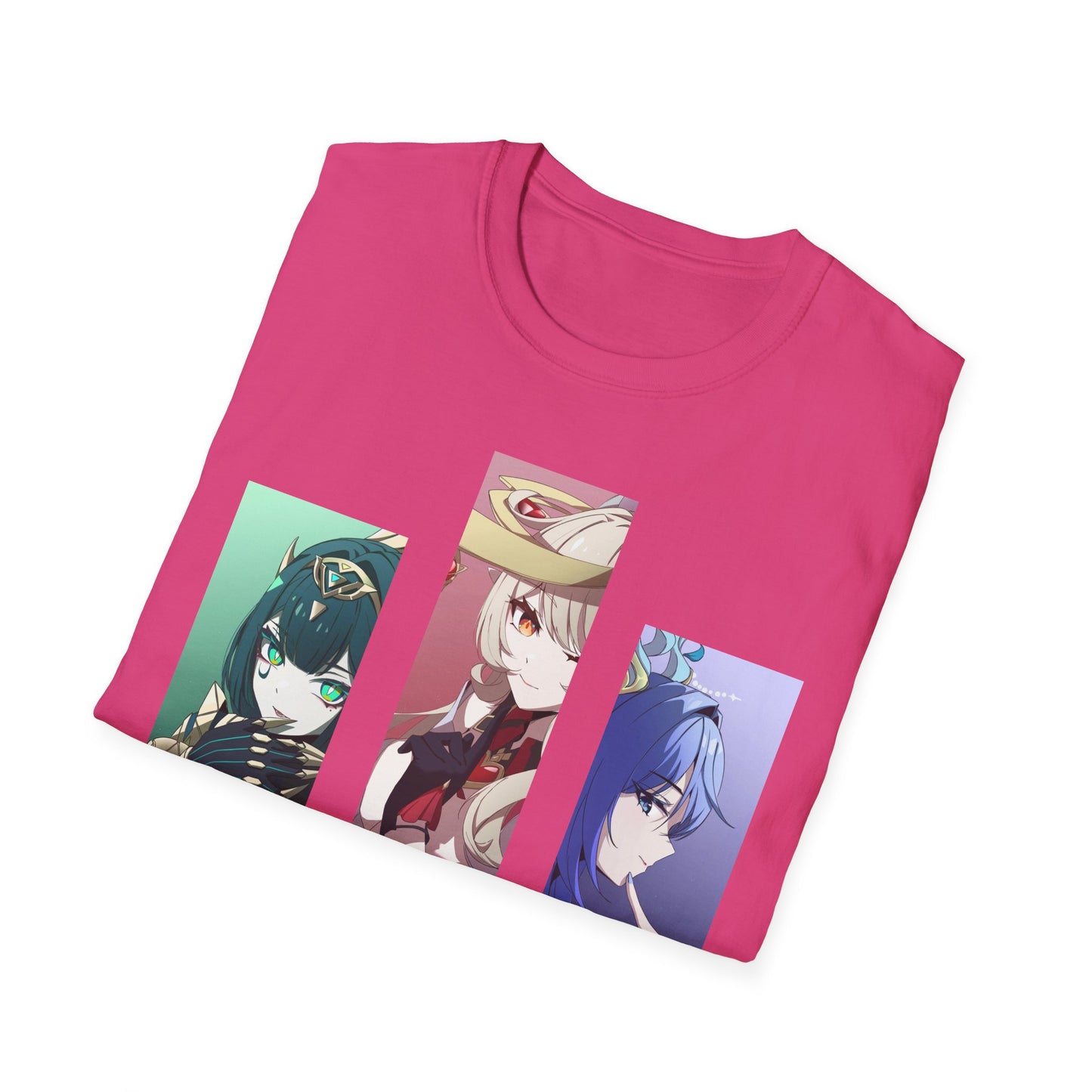 Anime Trio Unisex Softstyle T-Shirt, Casual Tee, Geek Fashion, Gift for Anime Lovers, Novelty Shirt, Unique Graphic Tee