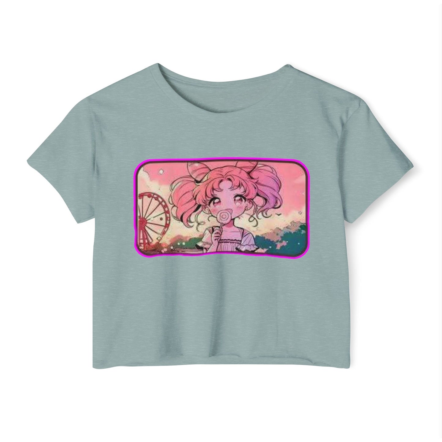 Women's sailor moon 10 Festival Crop Top, Cute Summer Tee, Boho Shirt, Music Festival Wear, Graphic Crop Top, Trendy Summer Outfit