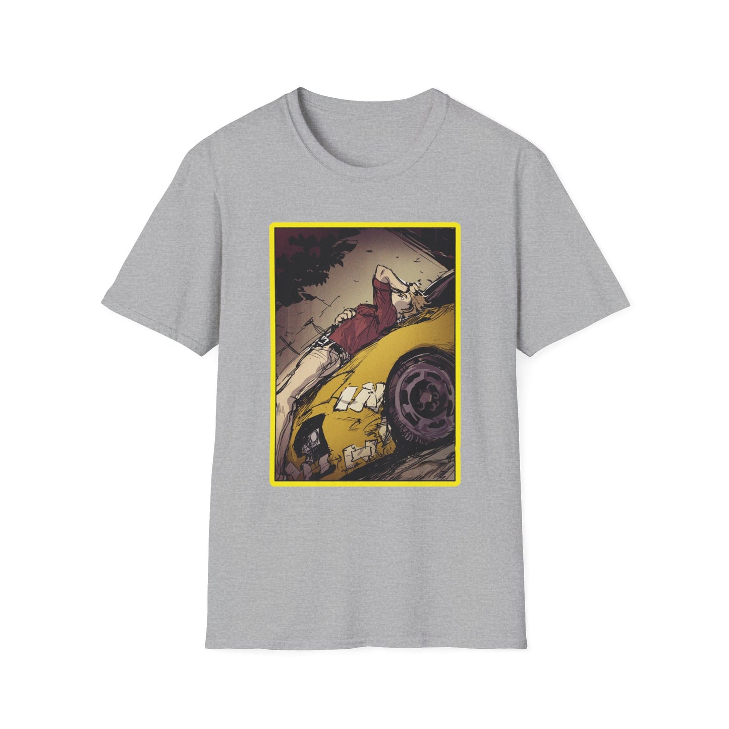 Retro Car Art initial D 11 Unisex Softstyle T-Shirt | Casual Fashion, Graphic Tee, Gift for Car Lovers, Streetwear, Vintage Aesthetic