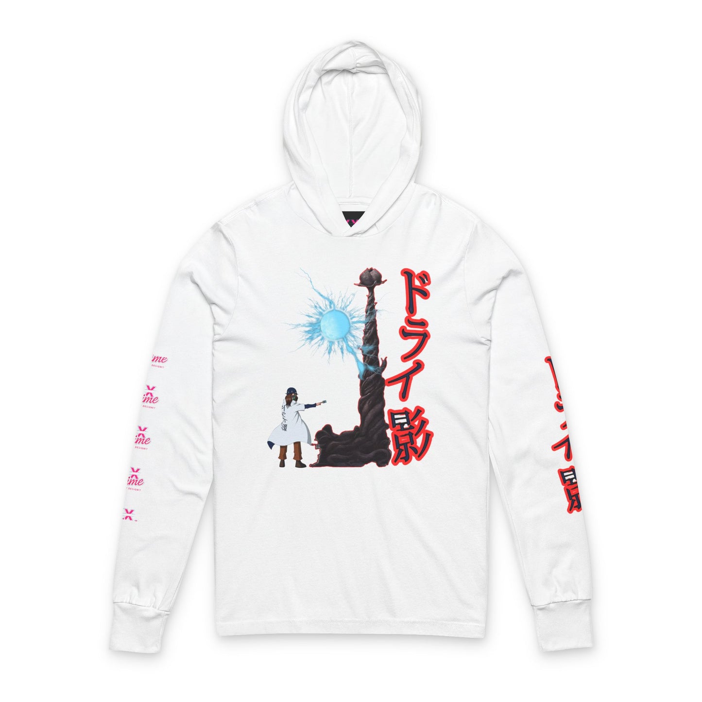 Anime-Inspired drykage Unisex Hooded Long Sleeve Tee, Graphic Tee, Streetwear, Casual Wear, Gift for Anime Lovers
