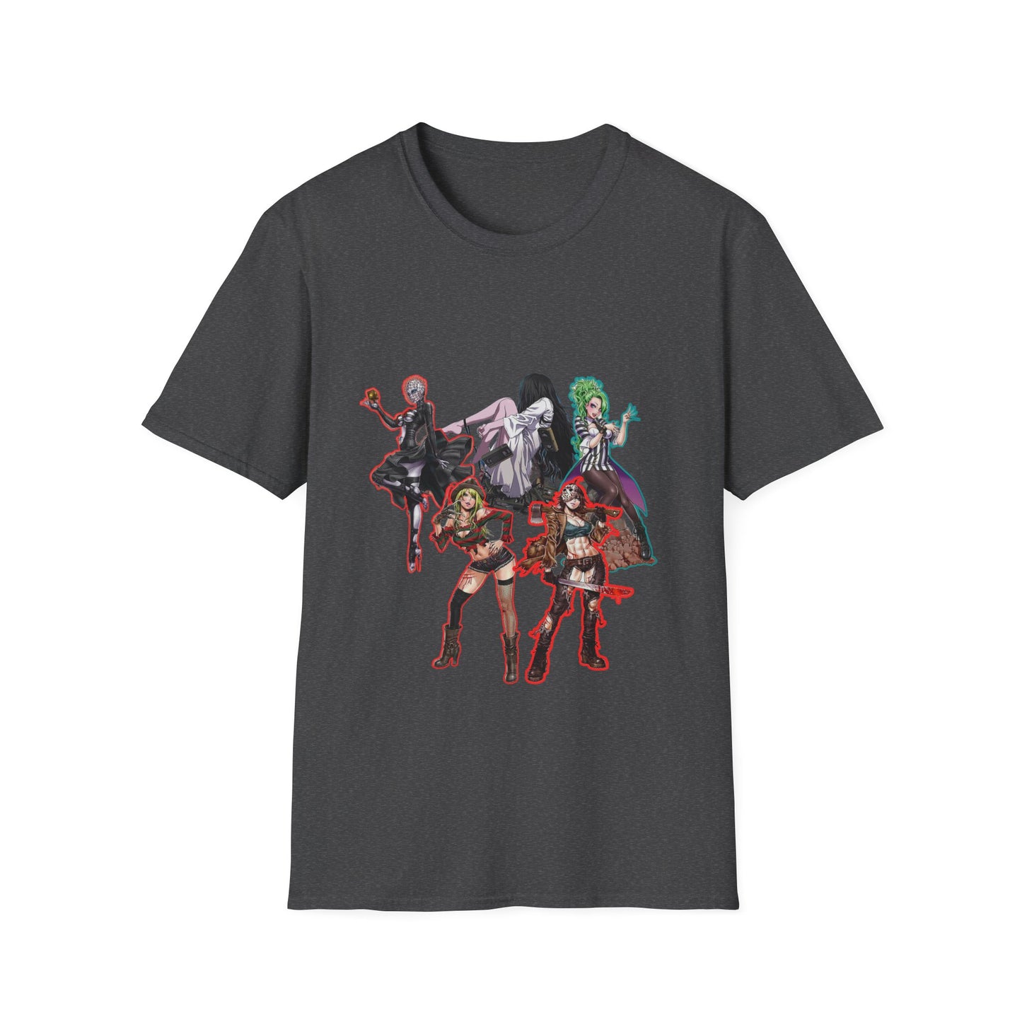 Anime-Inspired spooky season masters of horror 12 Graphic Tee: Leud by Design? Unisex Softstyle T-Shirt, Manga Merchandise, Comic Gift, Casual Wear, Anime Fan Apparel