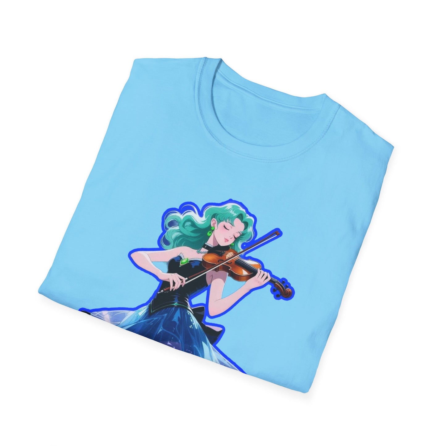 Enchanting Violinist sailor moon 7 Unisex Softstyle T-Shirt, Music Lover Gift, Casual Wear, Concert Tee, Artistic Apparel