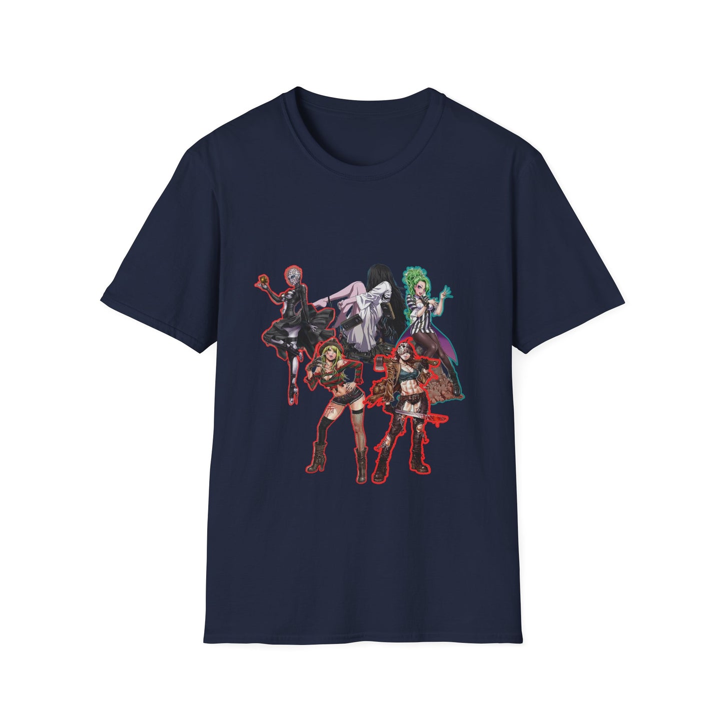 Anime-Inspired spooky season masters of horror 12 Graphic Tee: Leud by Design? Unisex Softstyle T-Shirt, Manga Merchandise, Comic Gift, Casual Wear, Anime Fan Apparel