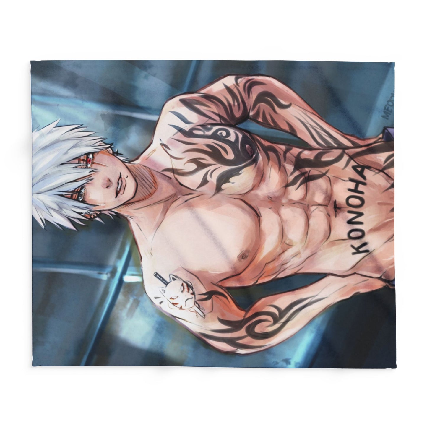 Ninja style Anime-Themed Fleece Blanket, Cozy Throw Blanket, Konoha Design Blanket, Gift for Anime Fans, Soft Plush Blanket