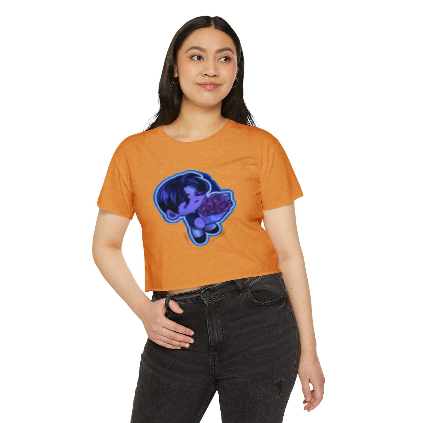 Festival Vibe Women's  initial D 4Crop Top, Stylish Summer Tee, Boho Chic Shirt, Music Event Outfit, Cute Gift for Her