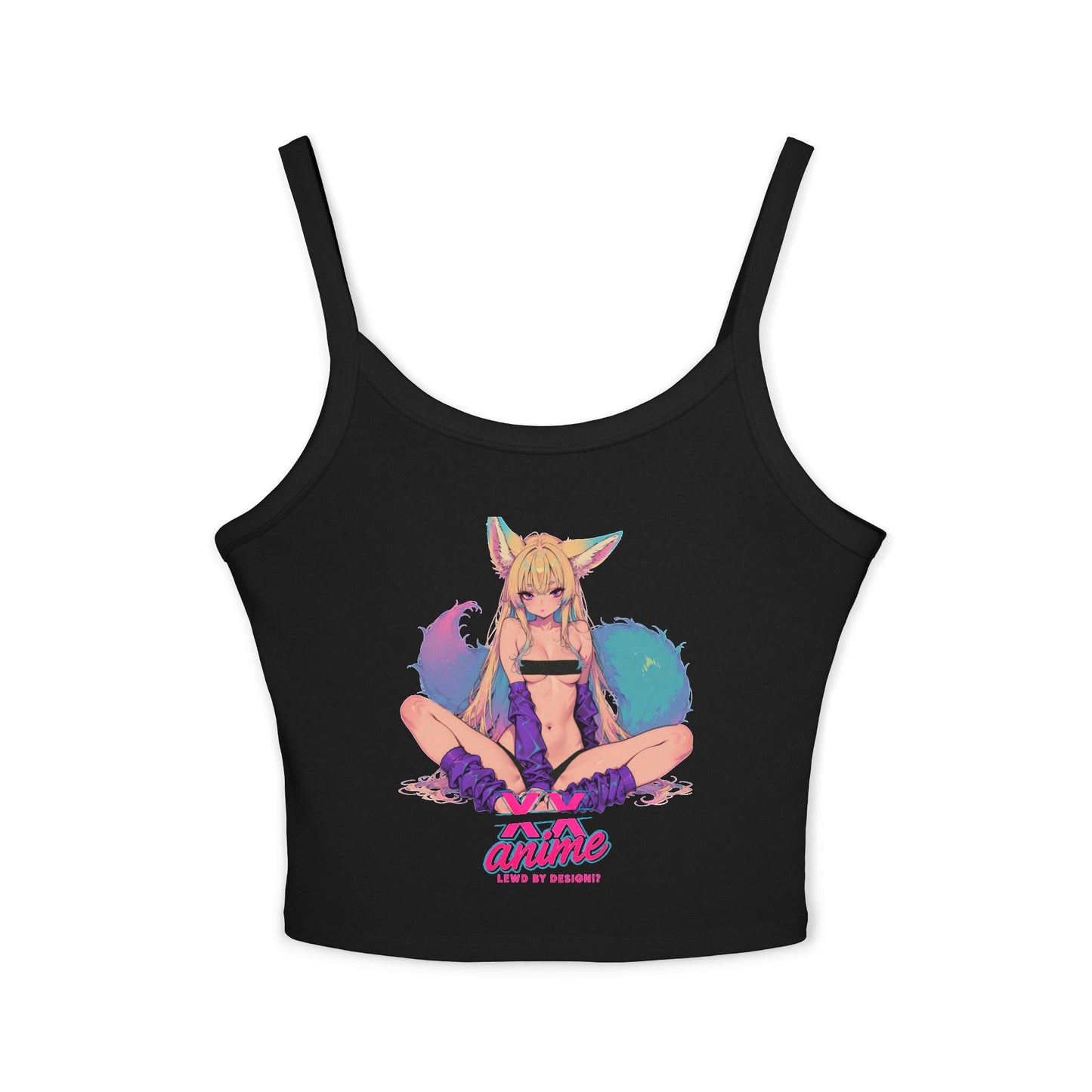 Anime-Inspired Women's Spaghetti Strap Tank Top, Cute Summer Top, Graphic Tee, Cosplay Outfit, Gift for Anime Lovers, Trendy Casual Wear