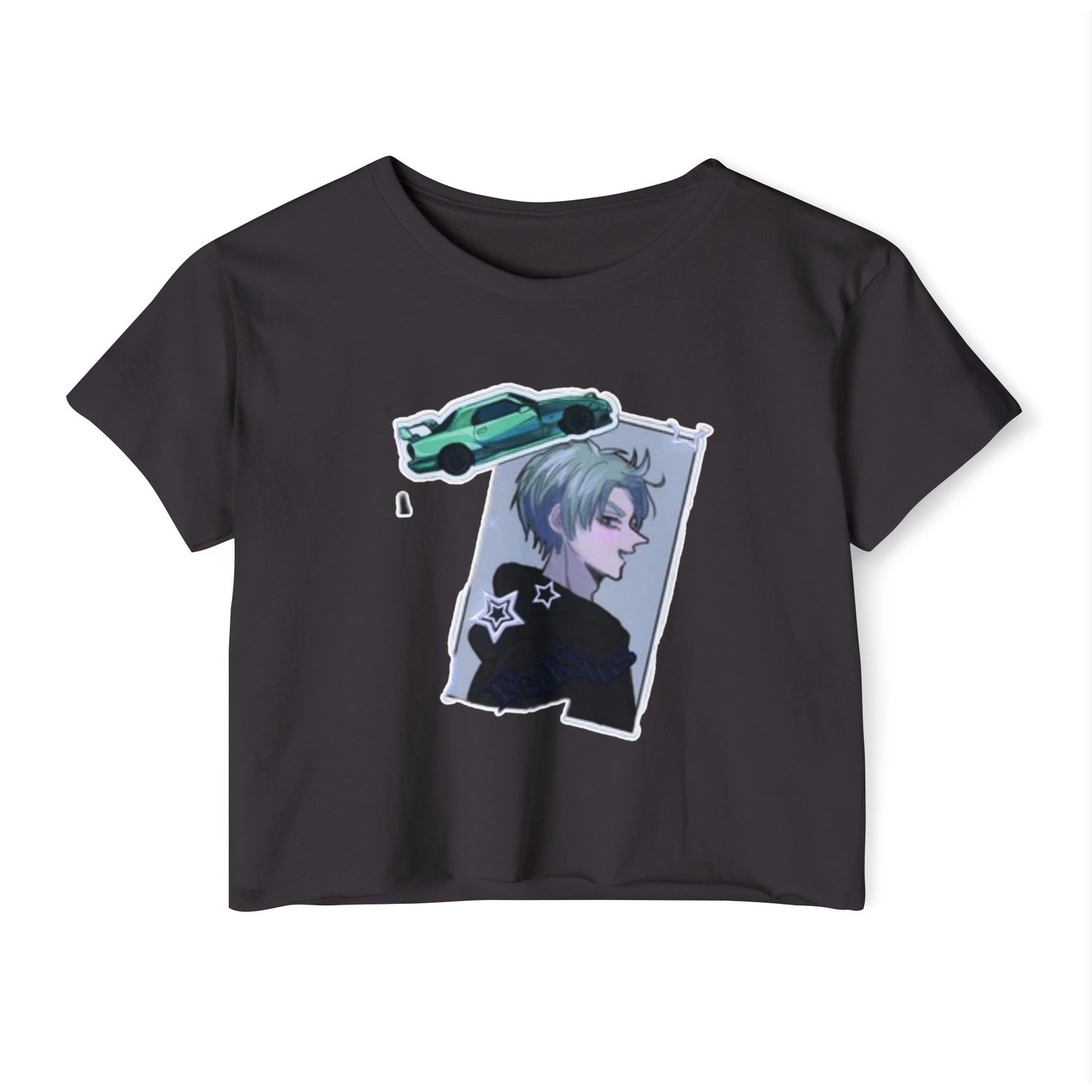 Trendy Women's initial D Festival Crop Top, Cute Graphic Tee, Summer Fashion, Festival Wear, Casual Street Style