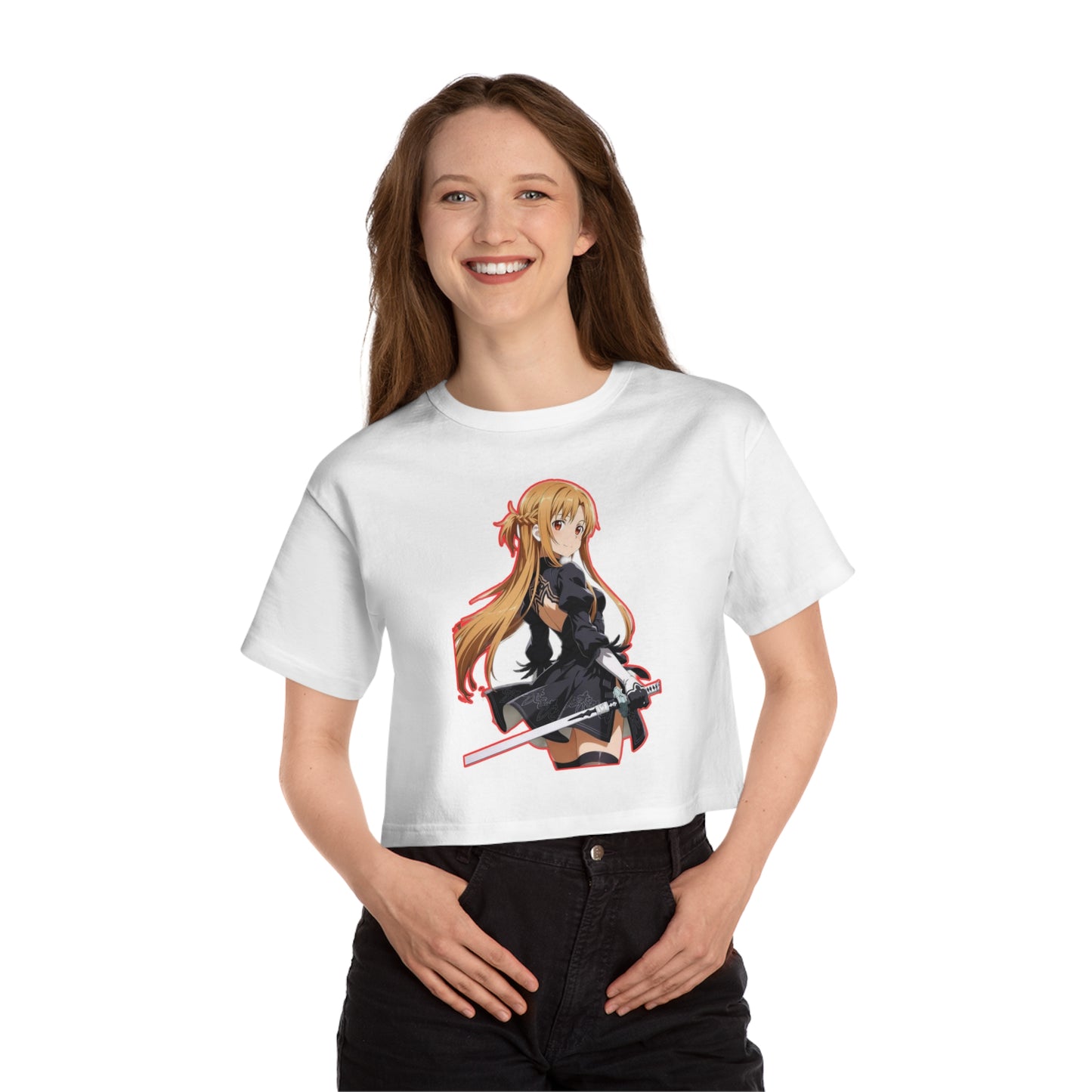 Anime-Inspired world of swords Cropped T-Shirt, Cool Graphic Tee, Stylish Summer Top, Casual Streetwear, Gifts for Anime Lovers