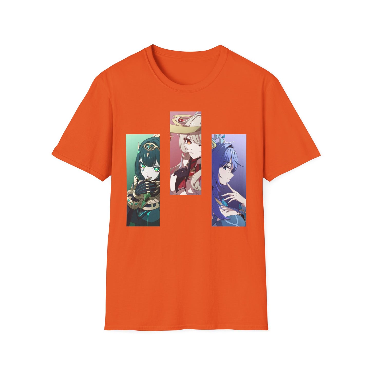 Anime Trio Unisex Softstyle T-Shirt, Casual Tee, Geek Fashion, Gift for Anime Lovers, Novelty Shirt, Unique Graphic Tee