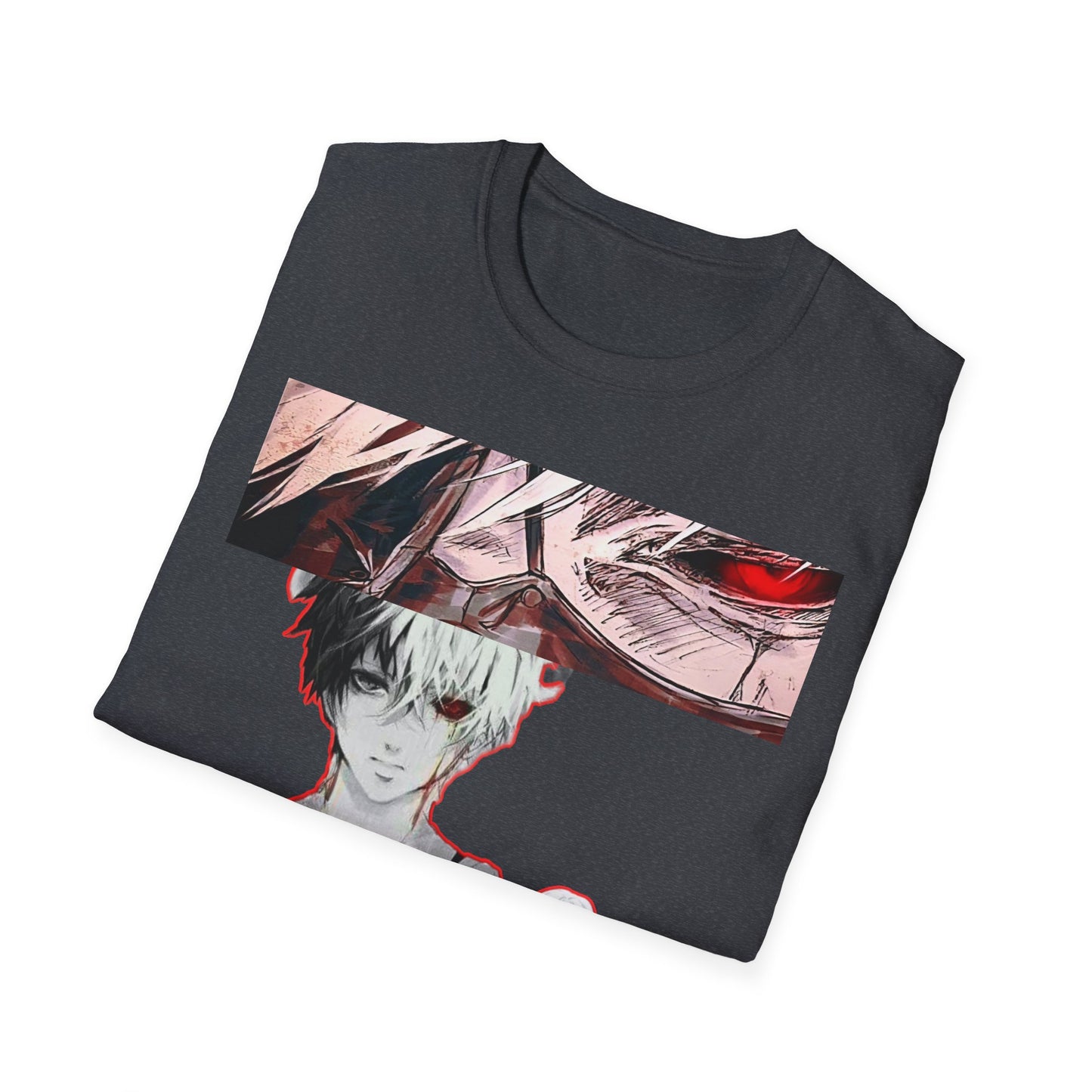 Anime-Inspired Graphic tokyo ghoul styleT-Shirt for Fans, Casual Wear, Birthday Gift, Unisex Softstyle Tee, Perfect for Conventions, Manga Enthusiasts