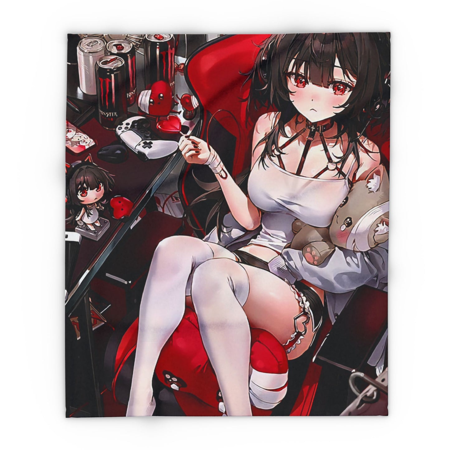 Lewd style Arctic Fleece Blanket with Stylish Anime Design - Perfect for Gaming Rooms, Gifts, Home Decor, and More