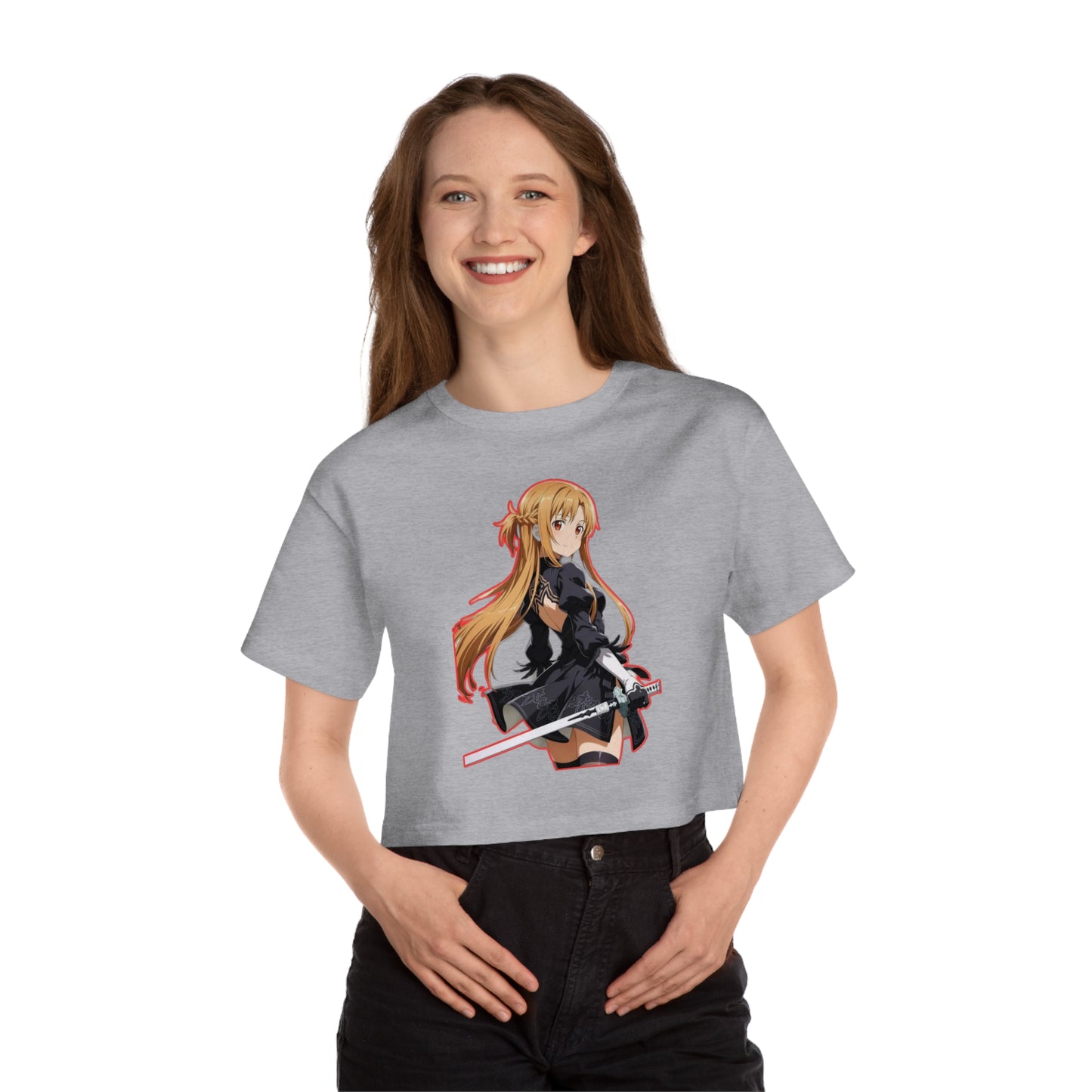 Anime-Inspired world of swords Cropped T-Shirt, Cool Graphic Tee, Stylish Summer Top, Casual Streetwear, Gifts for Anime Lovers