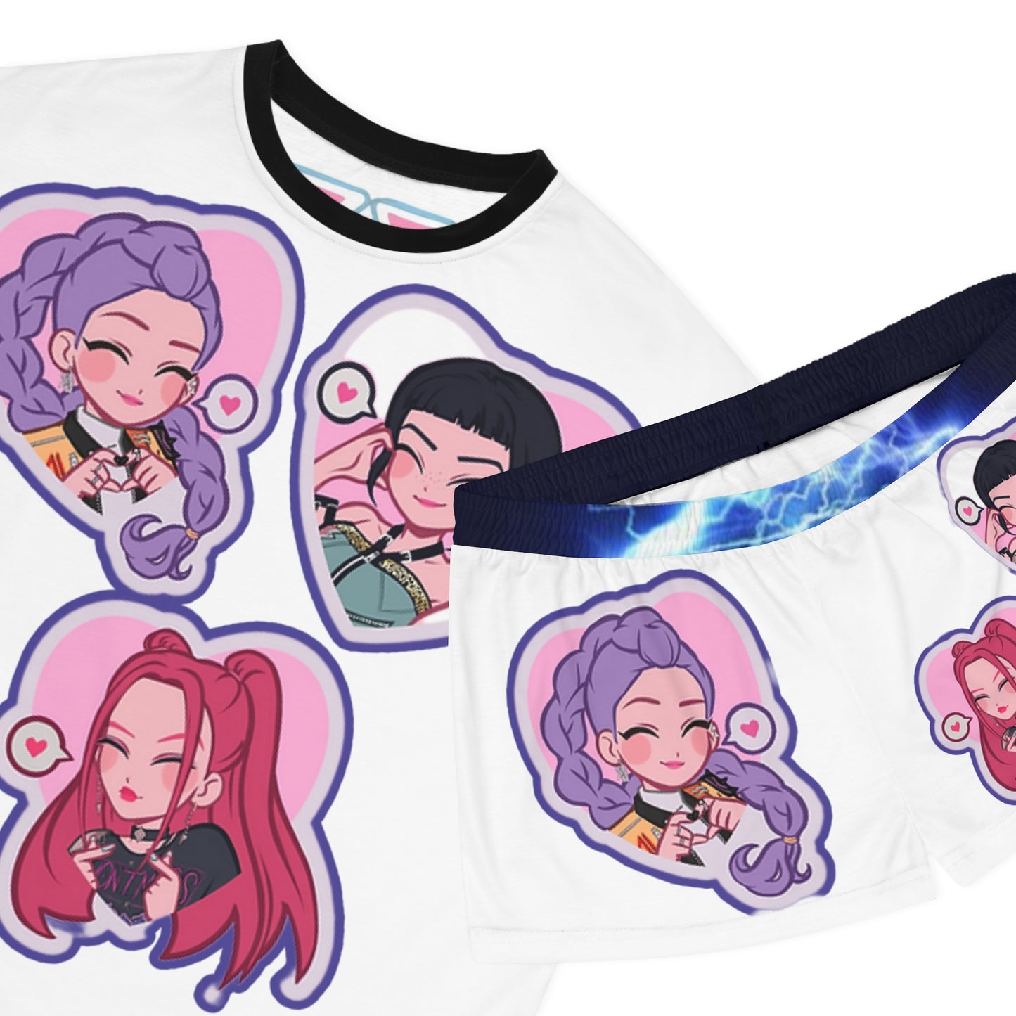 Idol style  Women's Short Pajama Set, Cute and Comfy Sleepwear, Perfect for Sleepovers, Anime Conventions, Gifts for Fans, Relaxation Wear