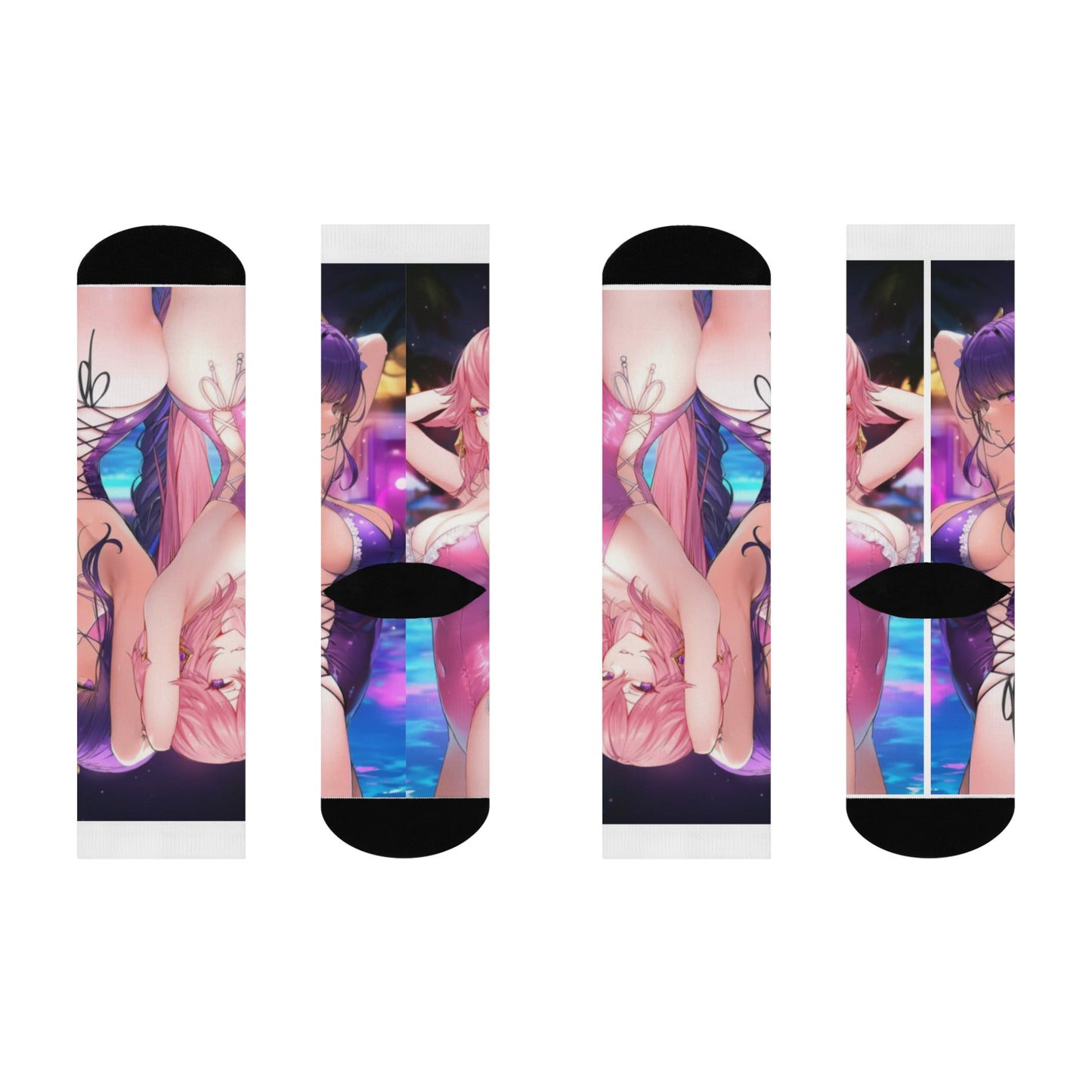 Fun and Stylish Cushioned Crew Socks for Comfort and Style, Perfect for Anime Fans, Gift for Birthdays, Holidays, Cozy Lounging