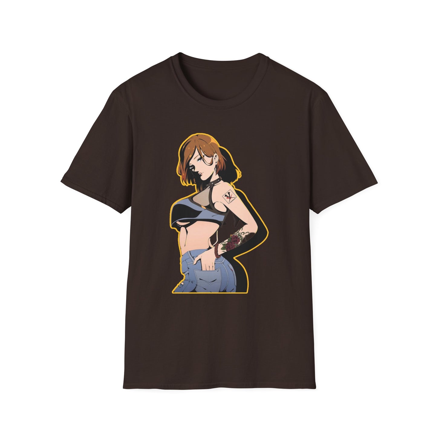 Chic Graphic one piece T-Shirt for Trendy Fashionistas, Unisex Softstyle Tee, Anime Art Apparel, Perfect Gift for Birthdays and Casual Outings