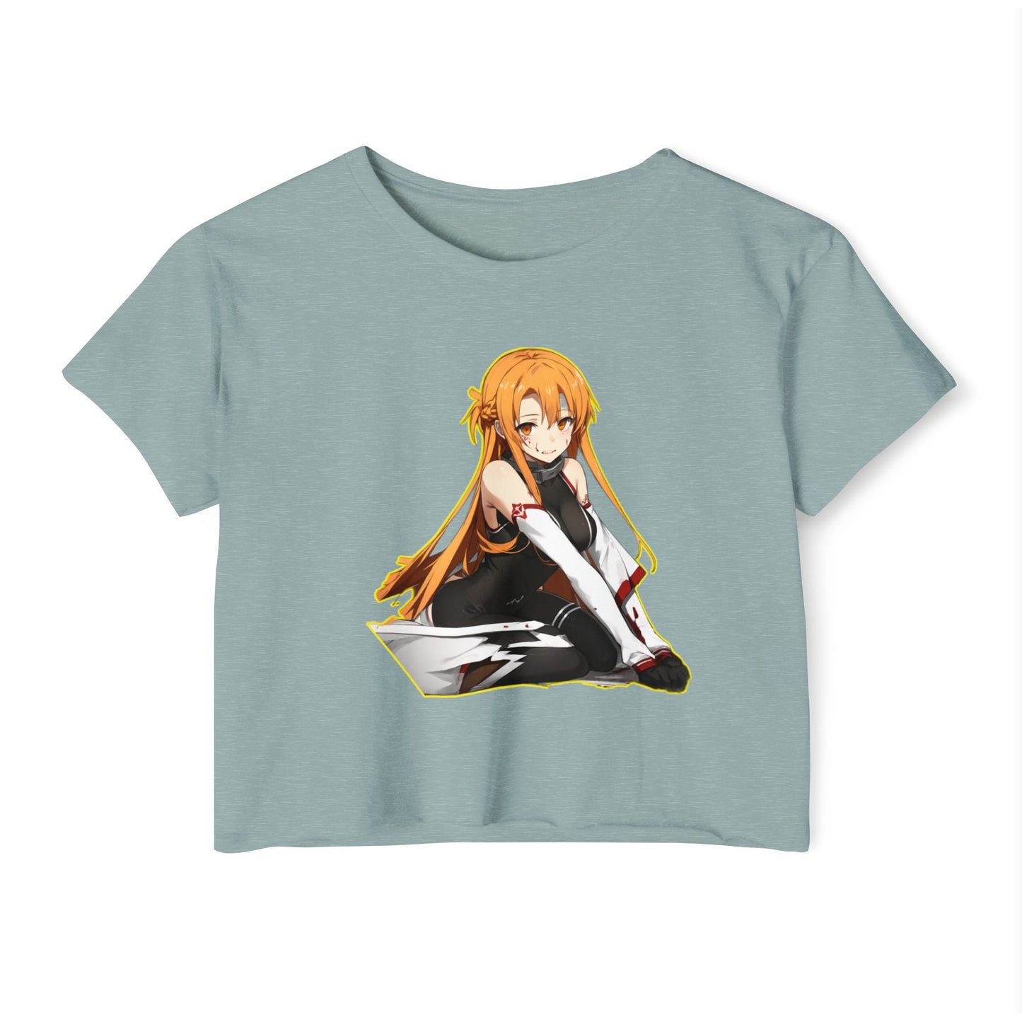 Women's Festival Crop sao 2 Top, Cute Anime Graphic Tee, Summer Concert Outfit, Stylish Casual Wear, Gift for Anime Lovers, Festival Clothing