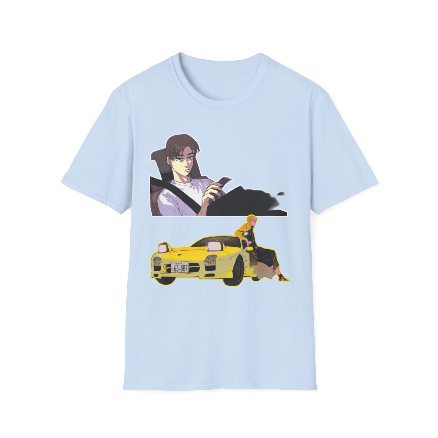 Anime-Inspired Unisex initial D 9 Softstyle T-Shirt, Graphic Tee, Casual Wear, Gift for Fans, Streetwear Style, Soft Cotton Top