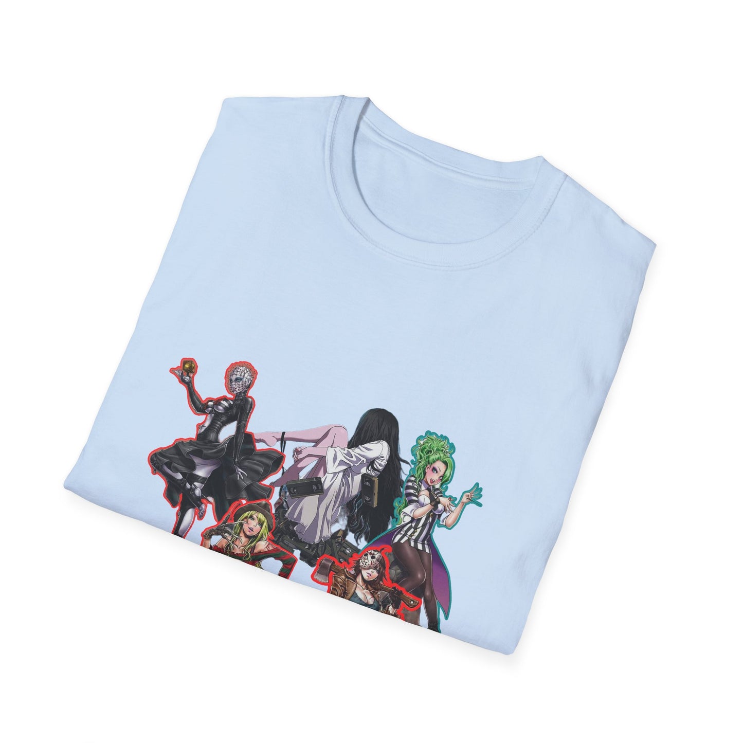 Anime-Inspired spooky season masters of horror 12 Graphic Tee: Leud by Design? Unisex Softstyle T-Shirt, Manga Merchandise, Comic Gift, Casual Wear, Anime Fan Apparel