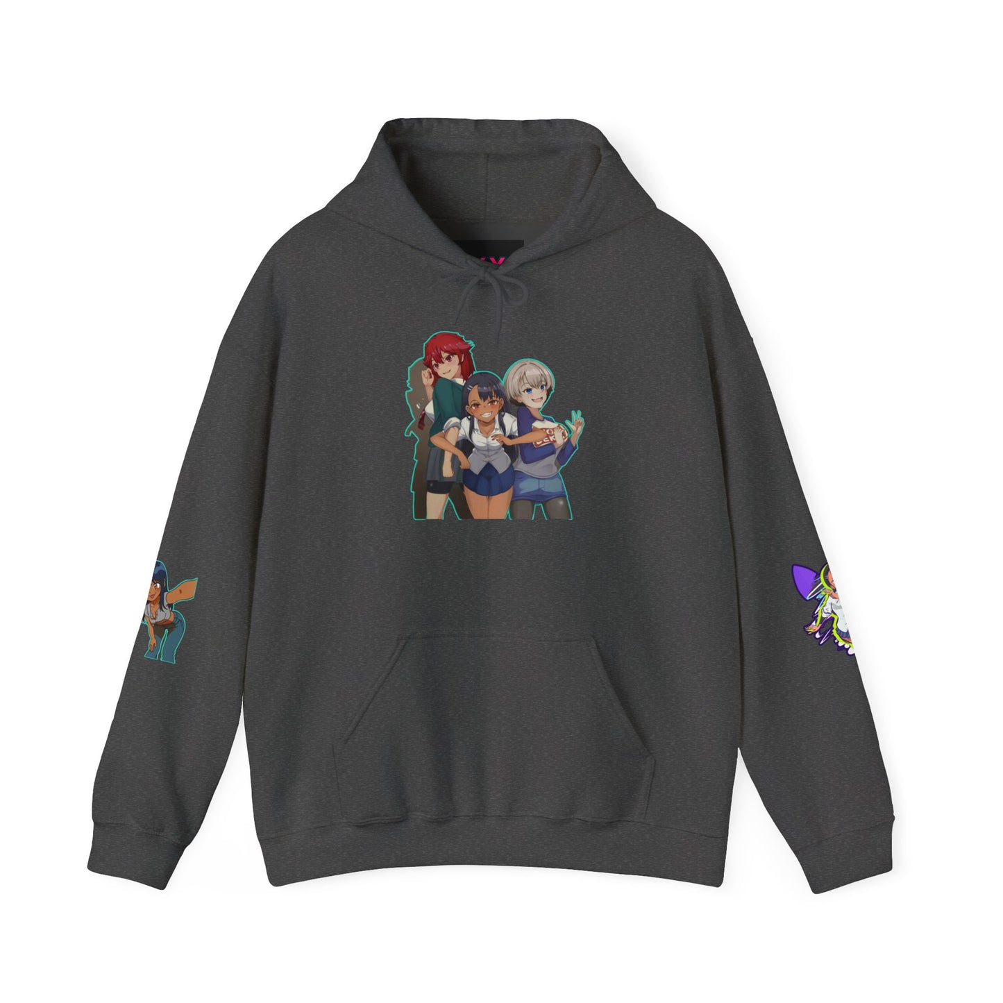 Anime-Themed Hoodie with Playful Graphics, Gift for Anime Fans, Cozy Lounge Wear, Casual Streetwear, Unique Gift Idea