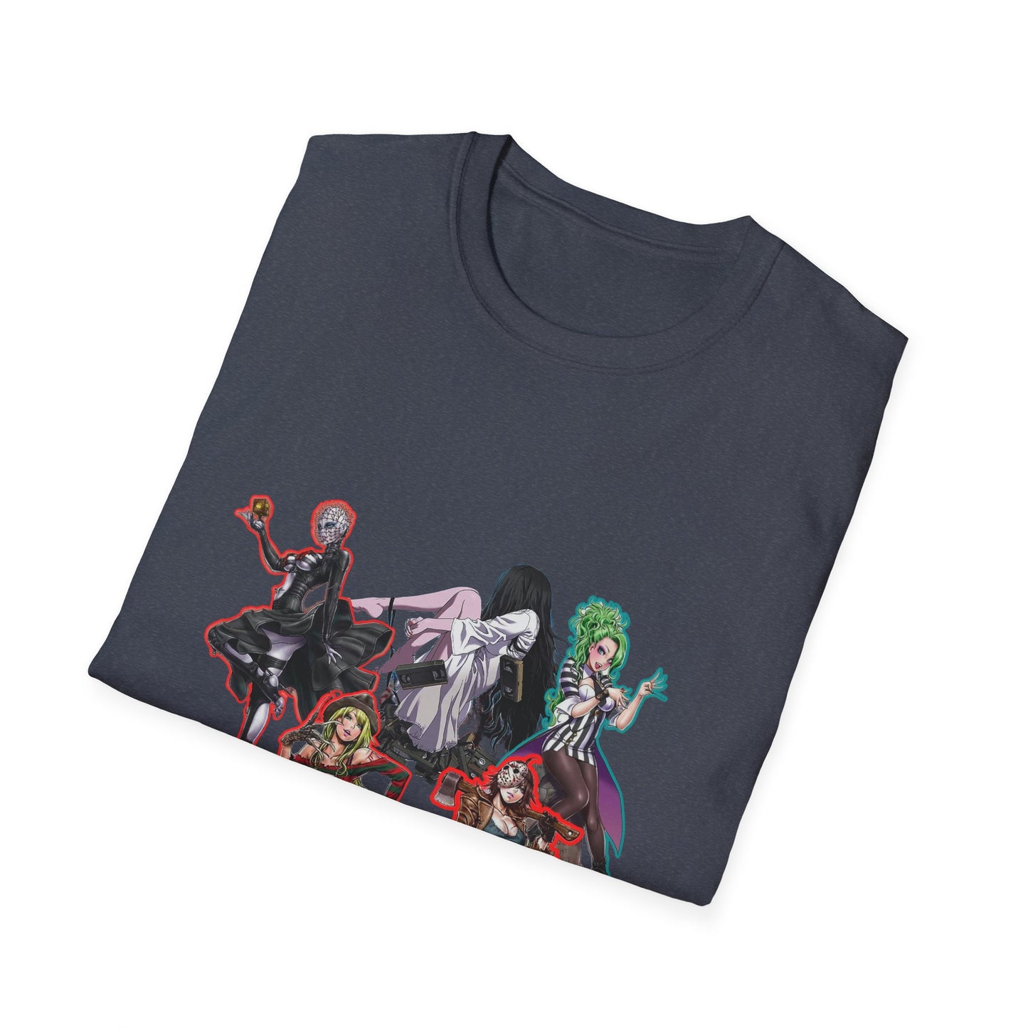 Anime-Inspired spooky season masters of horror 12 Graphic Tee: Leud by Design? Unisex Softstyle T-Shirt, Manga Merchandise, Comic Gift, Casual Wear, Anime Fan Apparel