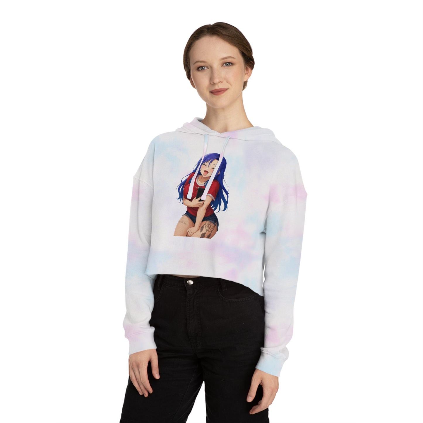 Anime-Inspired Cropped Hoodie - Cute & Sassy, Streetwear Fashion, Gift for Her, Cosplay, Casual Wear, Anime Lovers