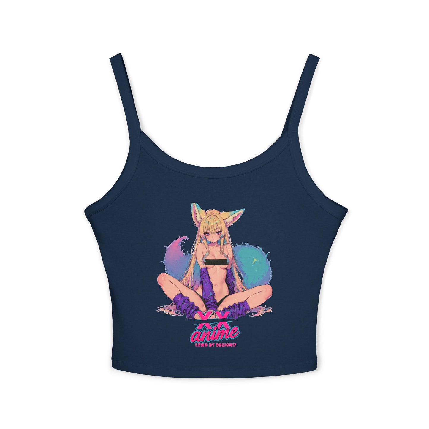Anime-Inspired Women's Spaghetti Strap Tank Top, Cute Summer Top, Graphic Tee, Cosplay Outfit, Gift for Anime Lovers, Trendy Casual Wear