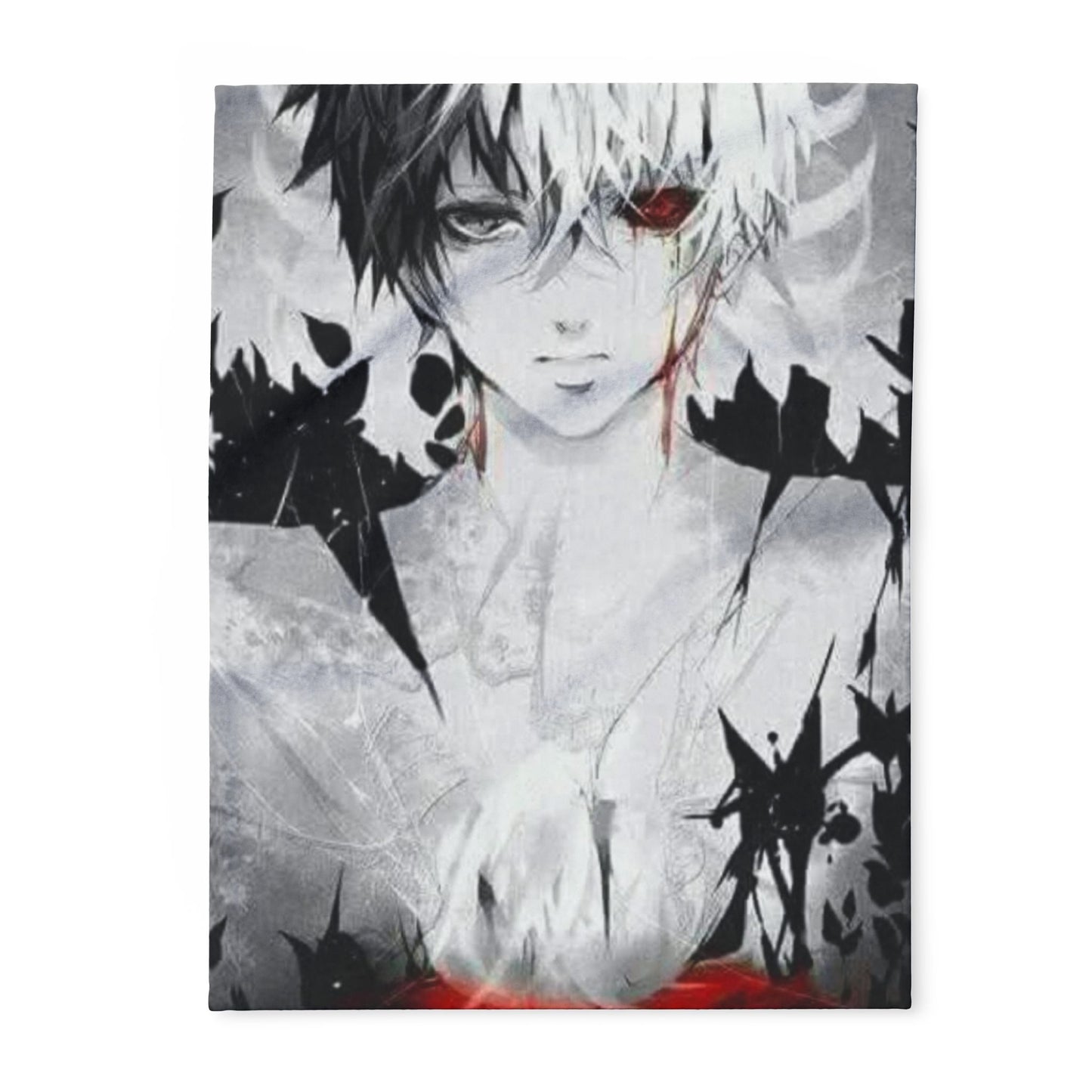 Dark Aesthetic Arctic Tokyo ghoul style Fleece Blanket, Cozy Throw for Cult Movie Fans, Anime Lovers, Home Decor, Unique Gift Idea