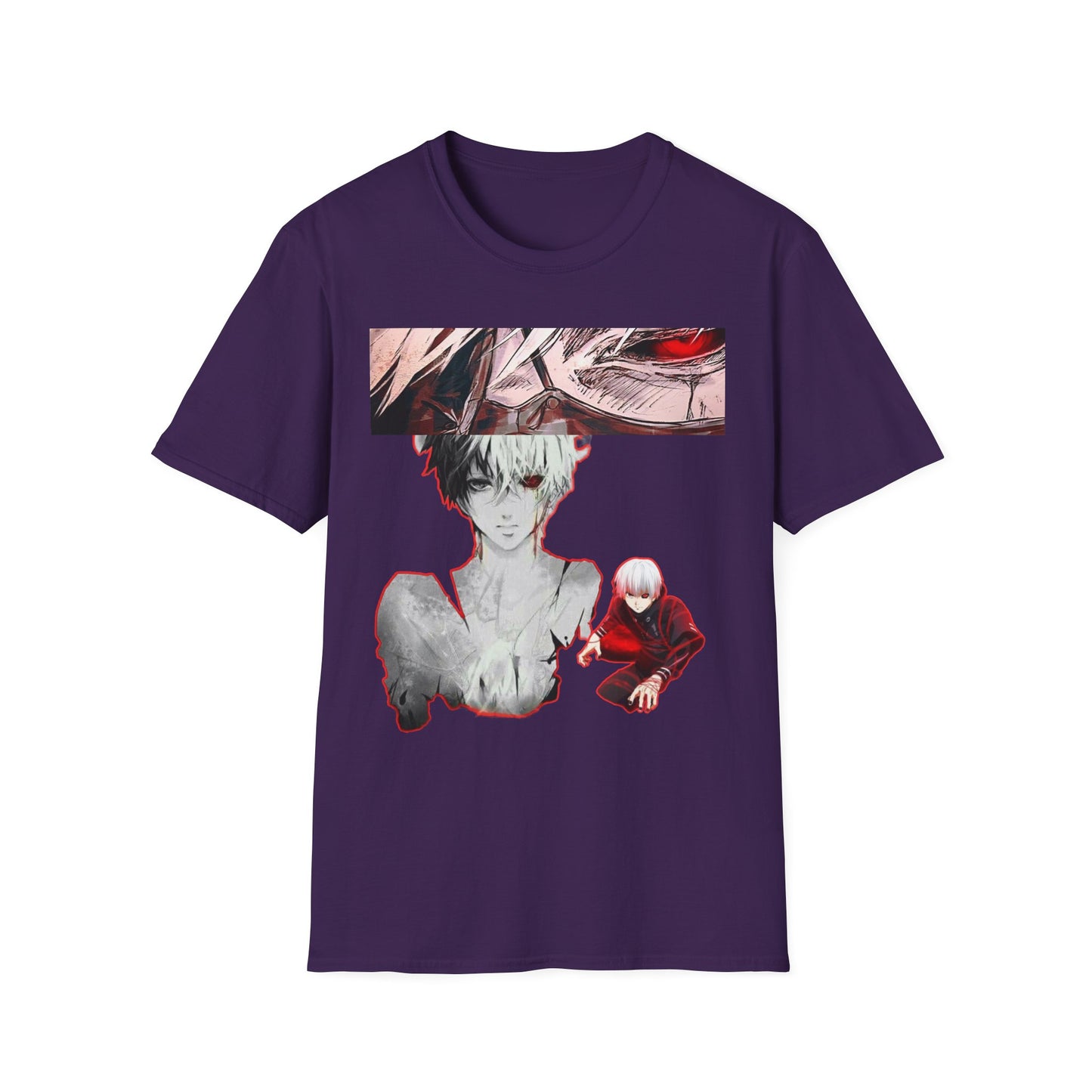 Anime-Inspired Graphic tokyo ghoul styleT-Shirt for Fans, Casual Wear, Birthday Gift, Unisex Softstyle Tee, Perfect for Conventions, Manga Enthusiasts