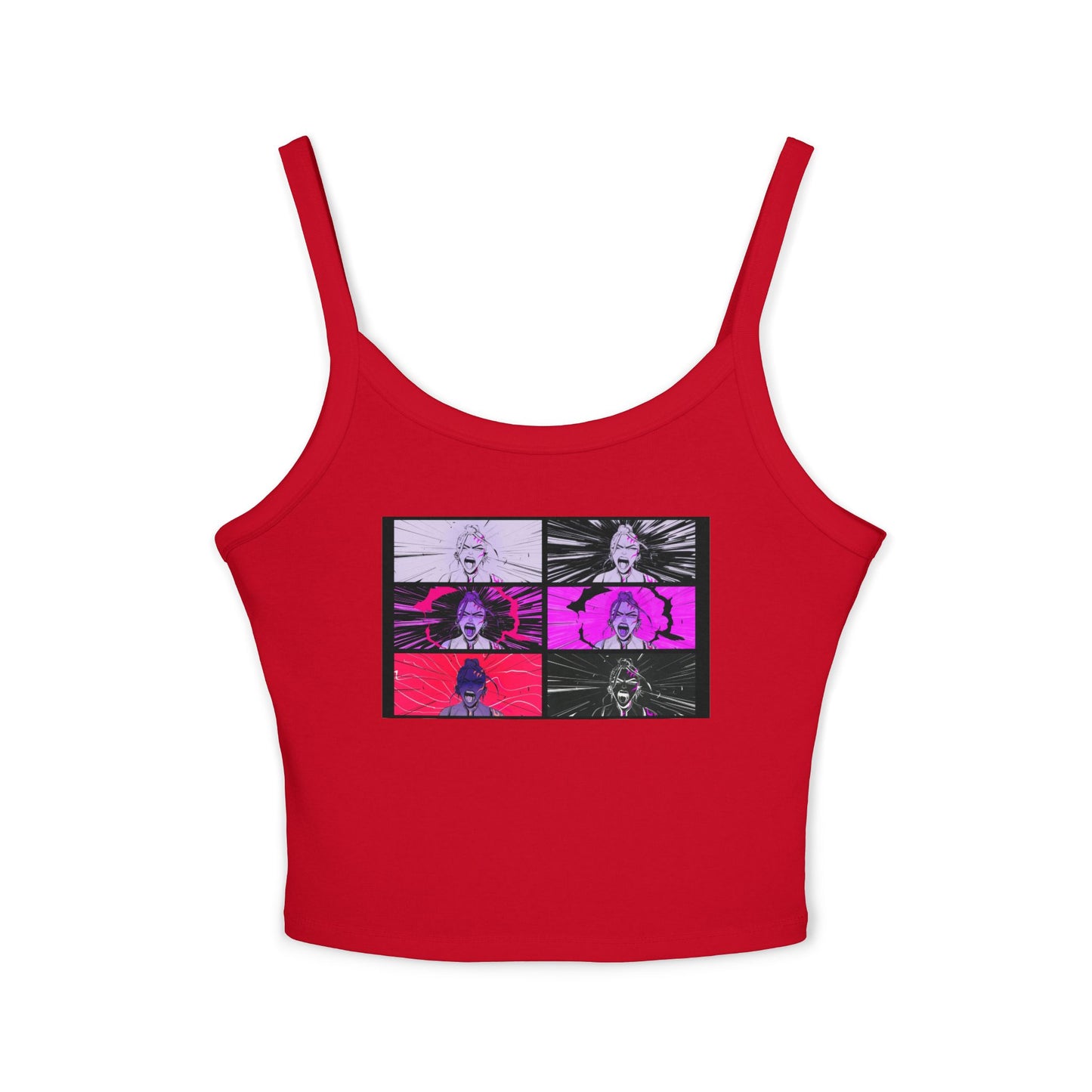 Anime-Inspired kpop Women's Spaghetti Strap Tank Top | Cute Graphic Tees for Summer, Festival Wear, Casual Outfits, Anime Lovers, Unique Gift