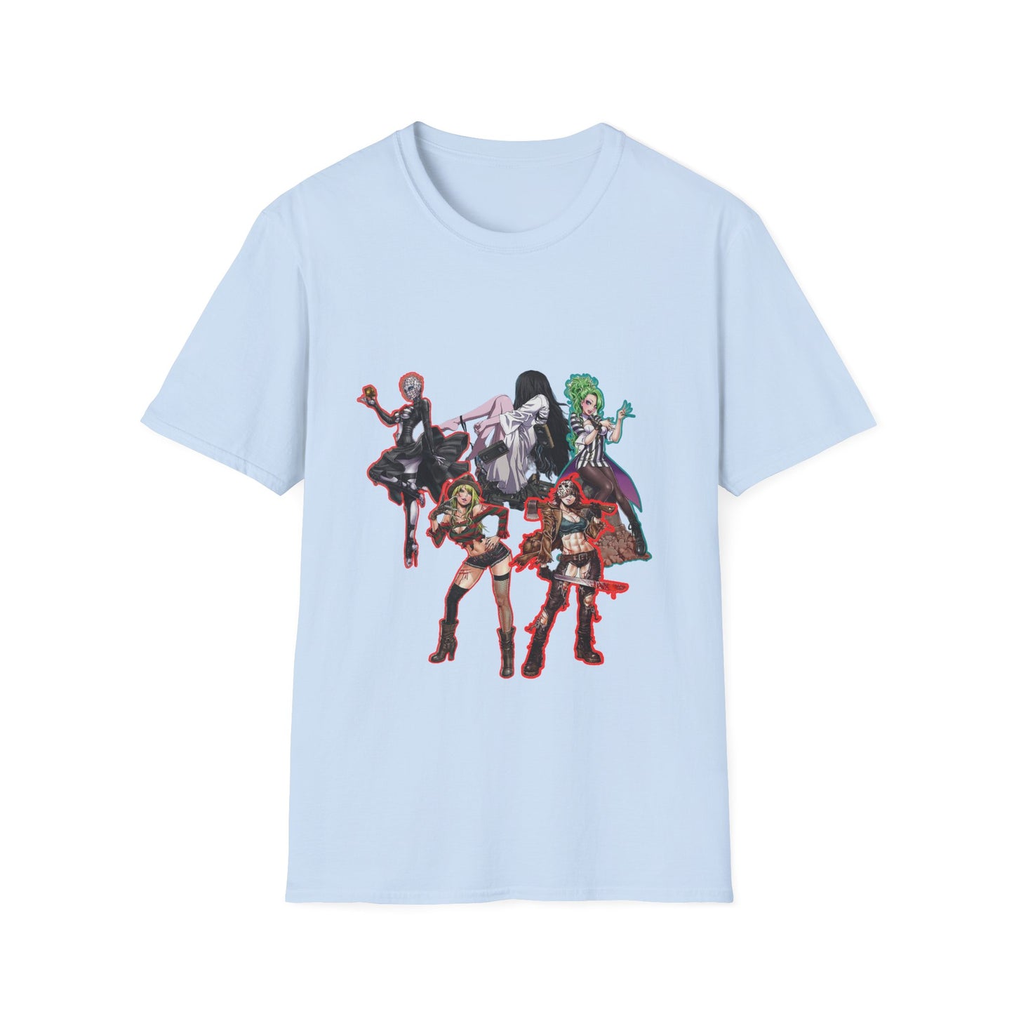 Anime-Inspired spooky season masters of horror 12 Graphic Tee: Leud by Design? Unisex Softstyle T-Shirt, Manga Merchandise, Comic Gift, Casual Wear, Anime Fan Apparel