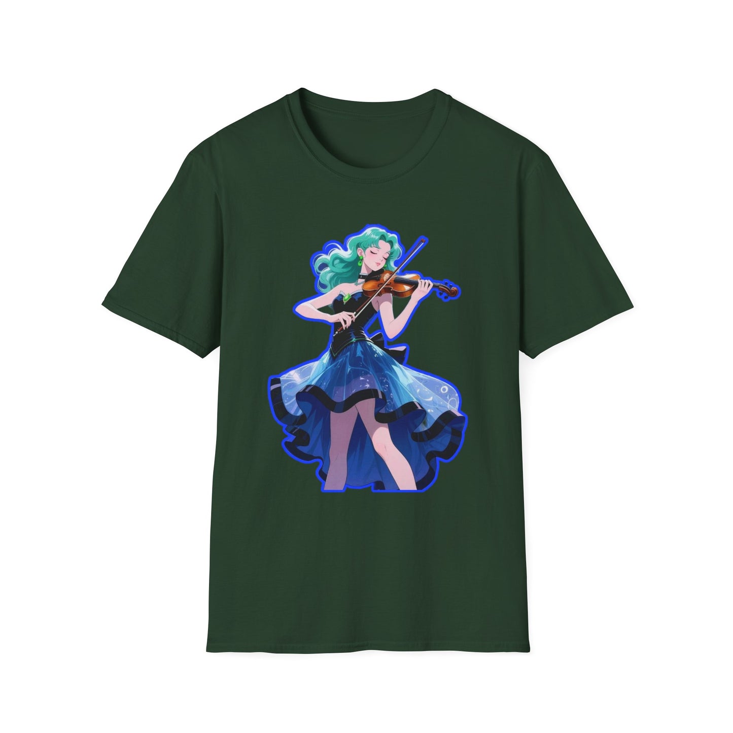 Enchanting Violinist sailor moon 7 Unisex Softstyle T-Shirt, Music Lover Gift, Casual Wear, Concert Tee, Artistic Apparel