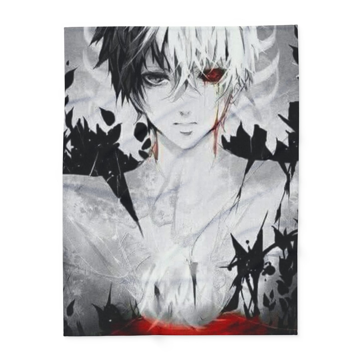 Dark Aesthetic Arctic Tokyo ghoul style Fleece Blanket, Cozy Throw for Cult Movie Fans, Anime Lovers, Home Decor, Unique Gift Idea