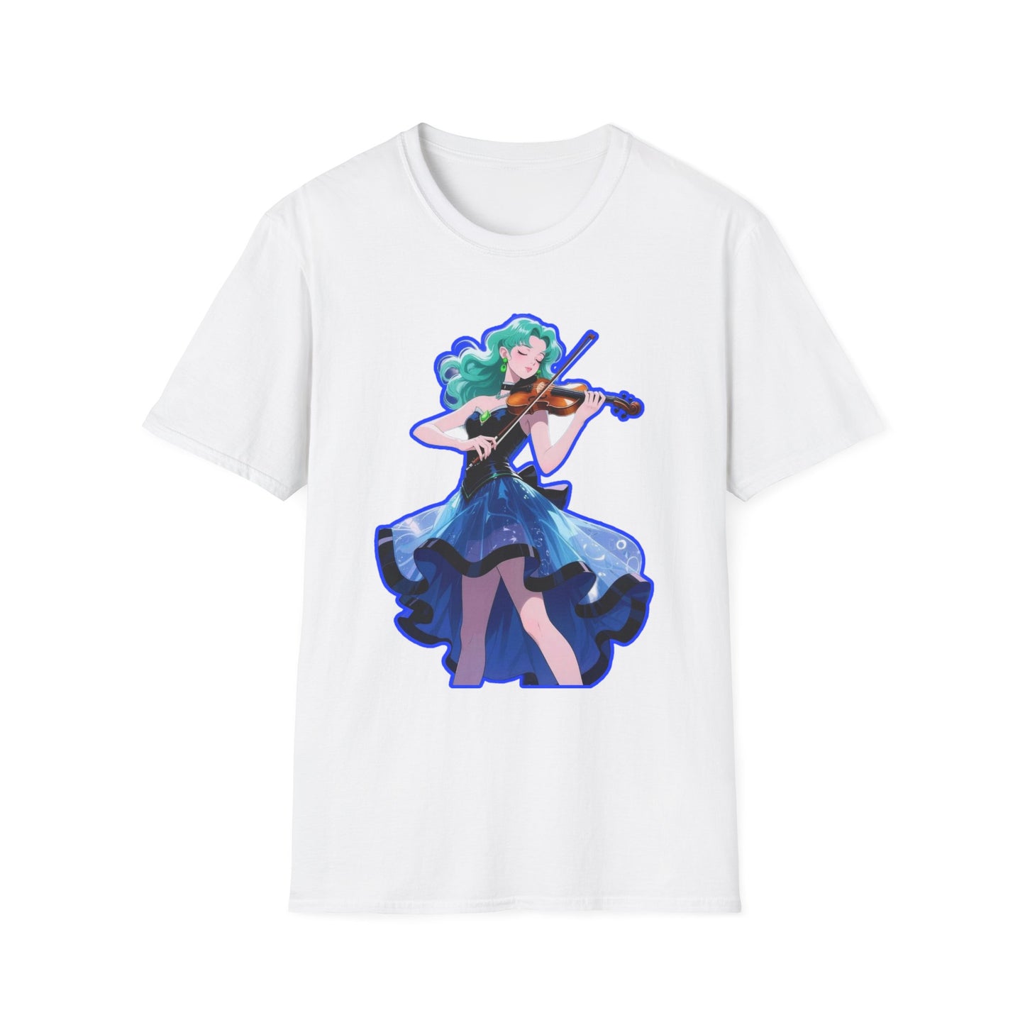 Enchanting Violinist sailor moon 7 Unisex Softstyle T-Shirt, Music Lover Gift, Casual Wear, Concert Tee, Artistic Apparel