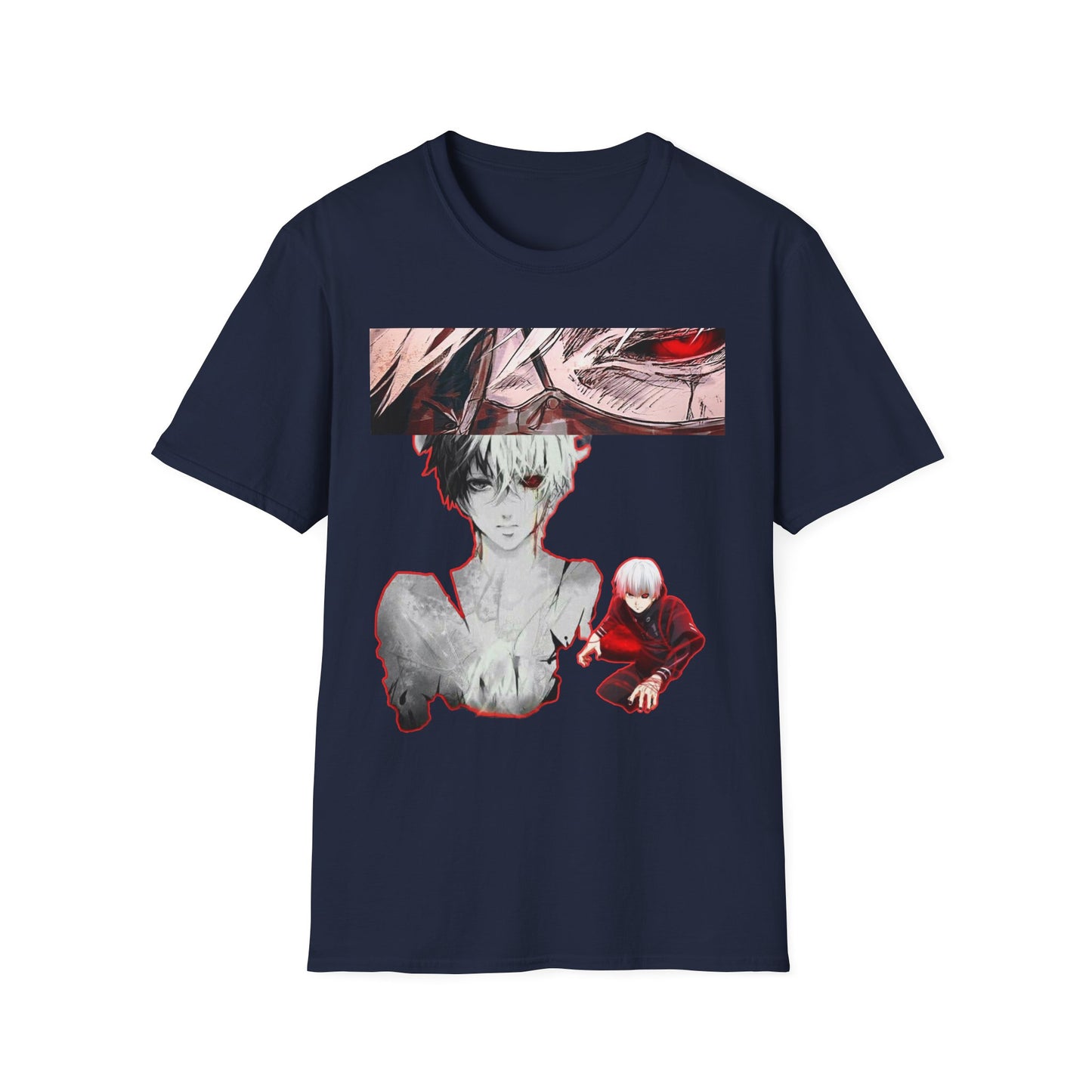 Anime-Inspired Graphic tokyo ghoul styleT-Shirt for Fans, Casual Wear, Birthday Gift, Unisex Softstyle Tee, Perfect for Conventions, Manga Enthusiasts