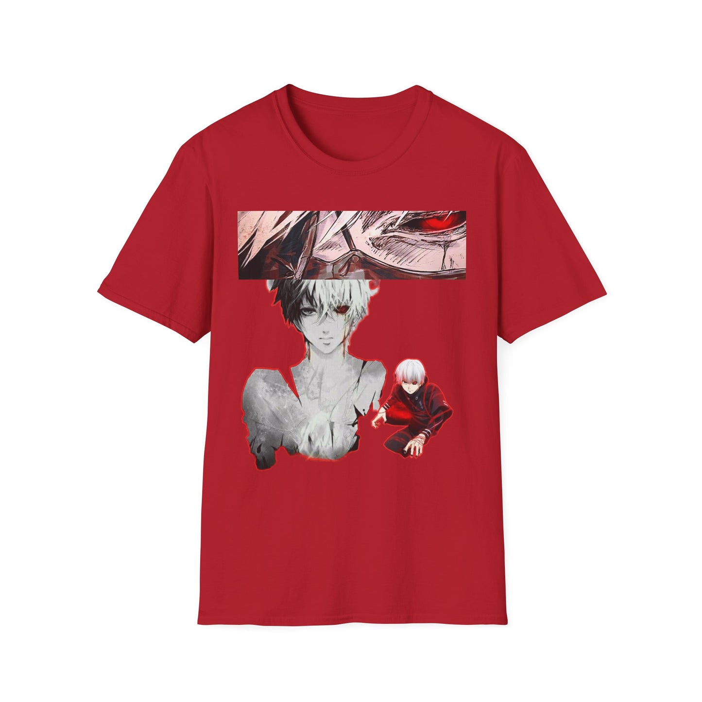 Anime-Inspired Graphic tokyo ghoul styleT-Shirt for Fans, Casual Wear, Birthday Gift, Unisex Softstyle Tee, Perfect for Conventions, Manga Enthusiasts