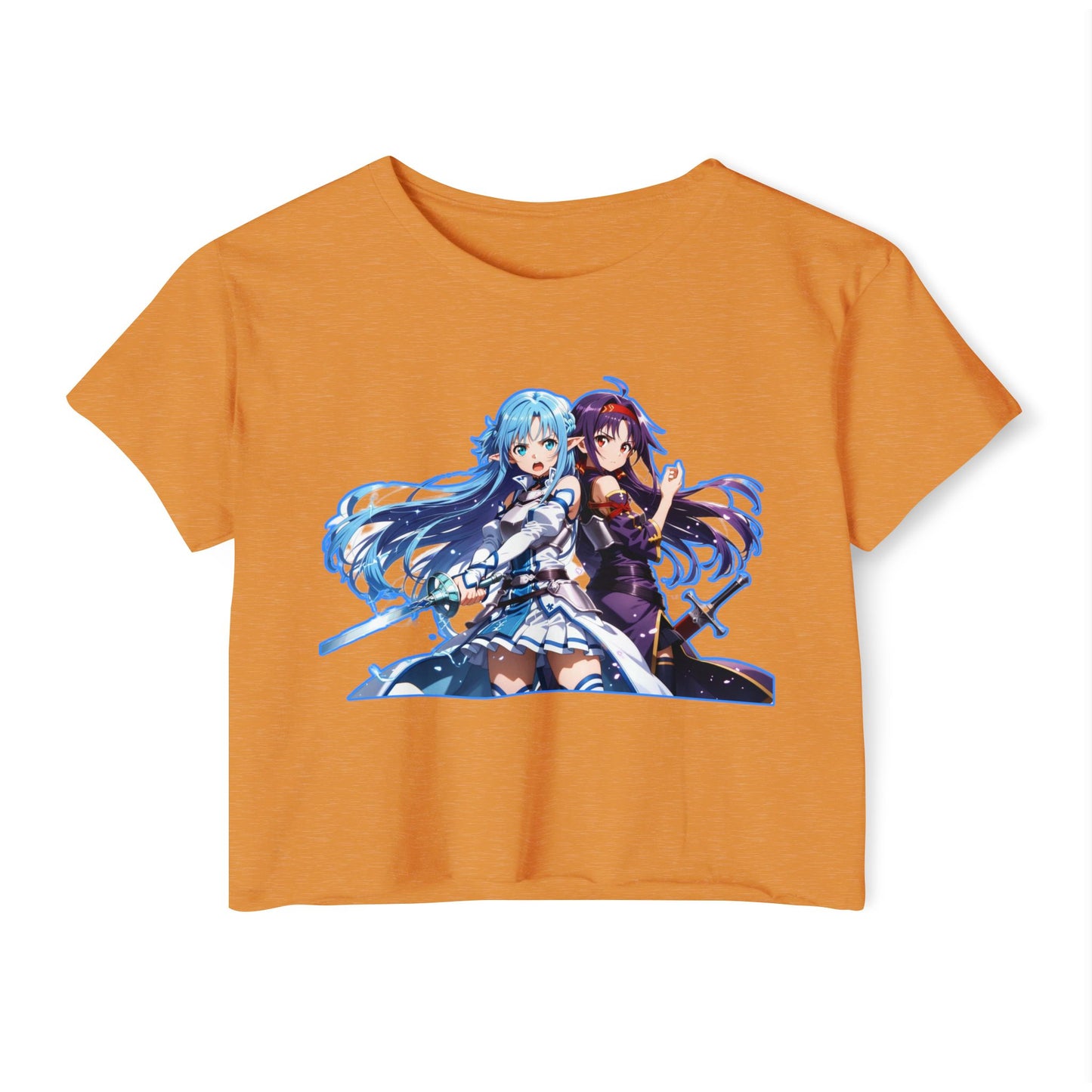 Women's Festival Crop sao 1 Top, Cute Anime Graphic Tee, Summer Concert Outfit, Stylish Casual Wear, Gift for Anime Lovers, Festival Clothing