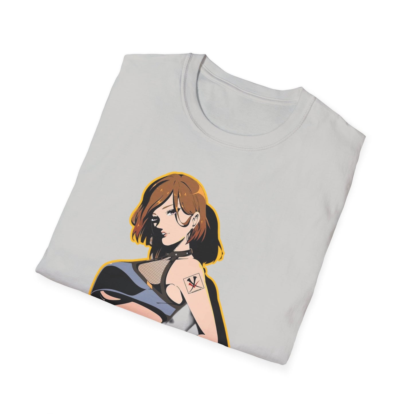 Chic Graphic one piece T-Shirt for Trendy Fashionistas, Unisex Softstyle Tee, Anime Art Apparel, Perfect Gift for Birthdays and Casual Outings