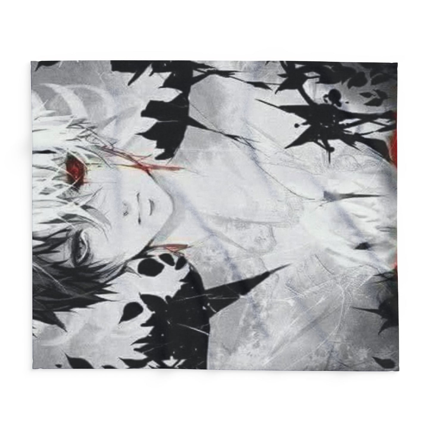 Dark Aesthetic Arctic Tokyo ghoul style Fleece Blanket, Cozy Throw for Cult Movie Fans, Anime Lovers, Home Decor, Unique Gift Idea