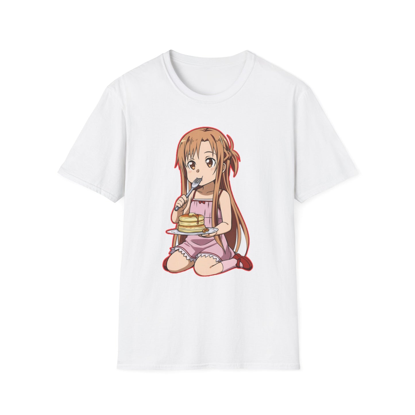 Anime Character Pancakes  sao Unisex Softstyle T-Shirt, Cute Graphic Tee, Gift for Fans, Casual Wear, Cosplay Event