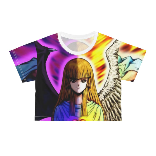 Angel Wings ygo Crop Tee, Spiritual Crop Top, Anime Aesthetic Shirt, Gift for Her, Festival Fashion, Cute Casual Wear