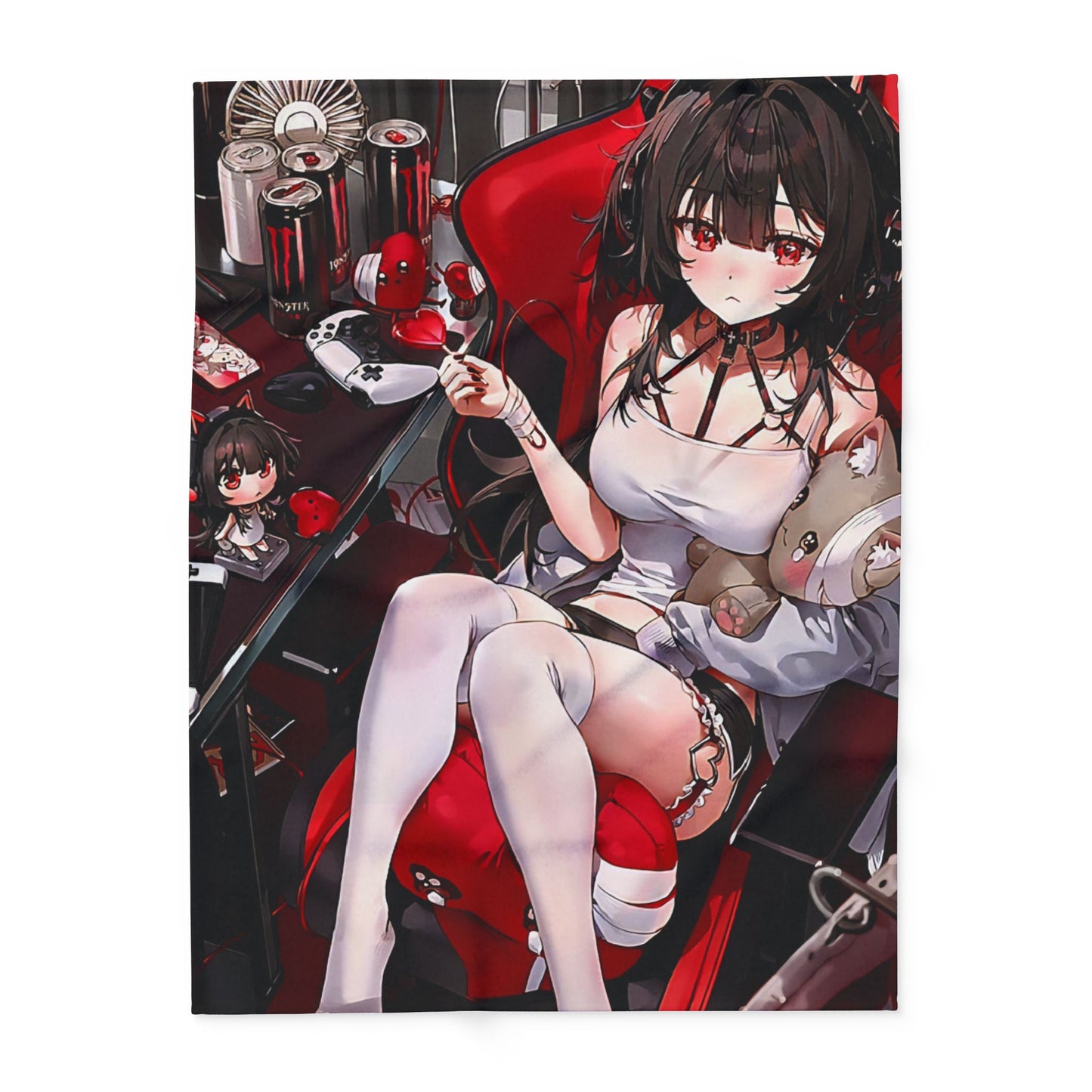 Lewd style Arctic Fleece Blanket with Stylish Anime Design - Perfect for Gaming Rooms, Gifts, Home Decor, and More