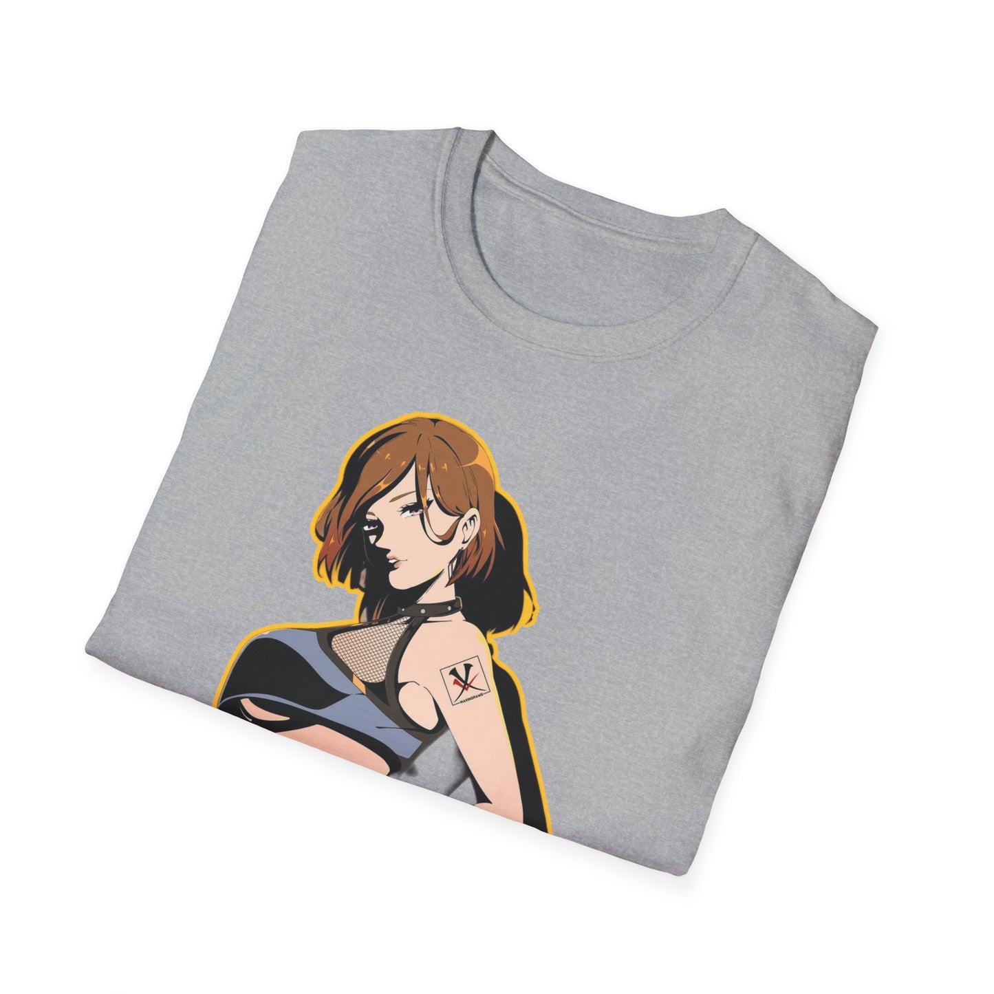 Chic Graphic one piece T-Shirt for Trendy Fashionistas, Unisex Softstyle Tee, Anime Art Apparel, Perfect Gift for Birthdays and Casual Outings