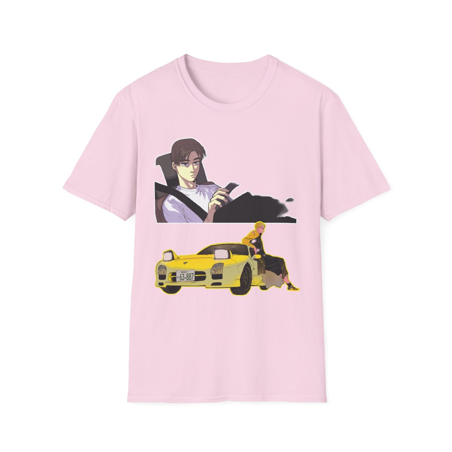 Anime-Inspired Unisex initial D 9 Softstyle T-Shirt, Graphic Tee, Casual Wear, Gift for Fans, Streetwear Style, Soft Cotton Top