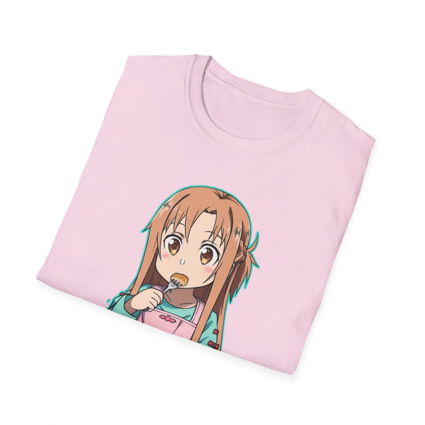Kawaii Pancake Lover sao T-Shirt, Cute Anime Tee, Foodie Gift, Unisex Softstyle Tee, Perfect for Pancake Day, Birthday, Everyday Wear