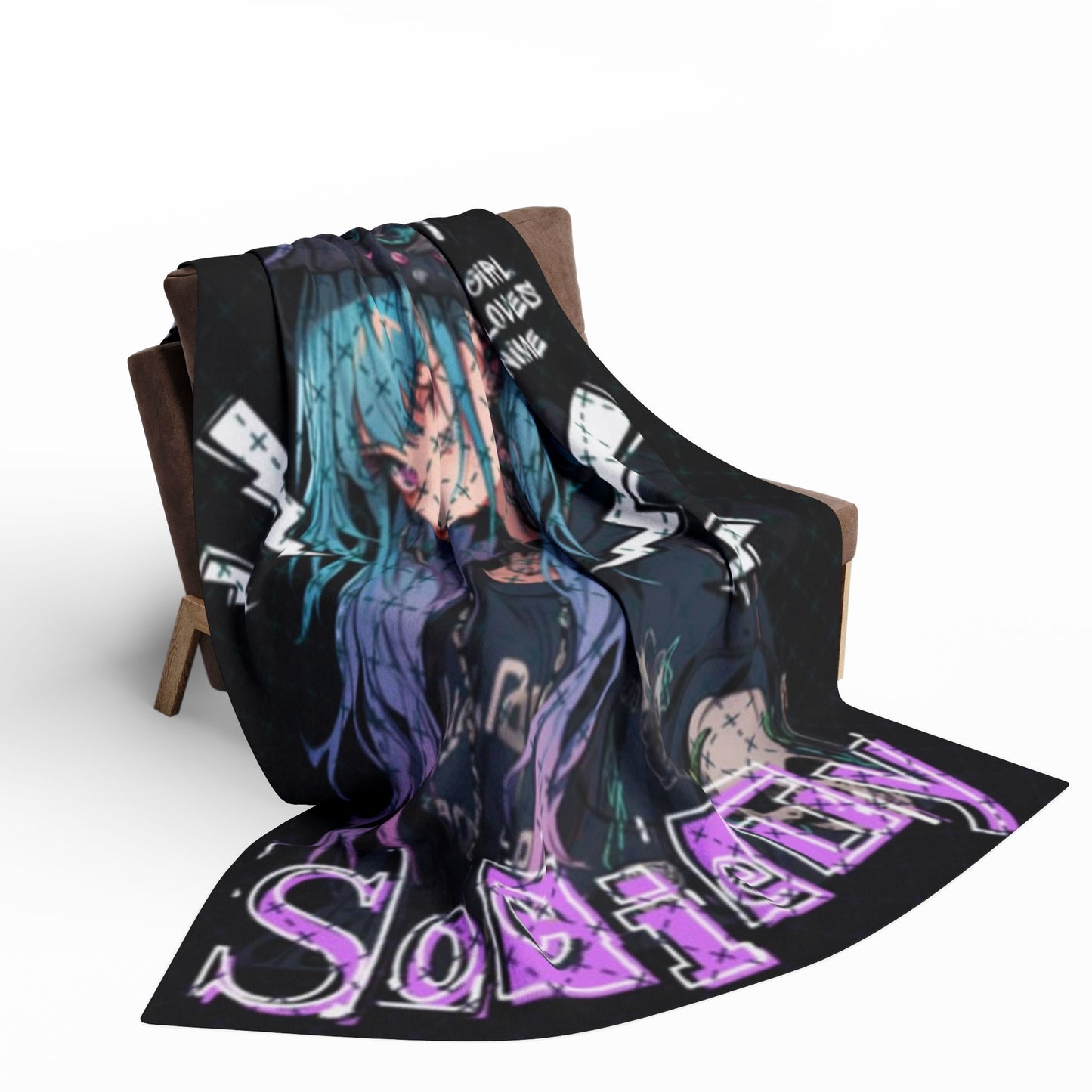 Anime Society Fleece Blanket, Cozy Throw Blanket, Warm Blanket, Gift for Anime Lovers, Home Decor, Bedroom Accessories