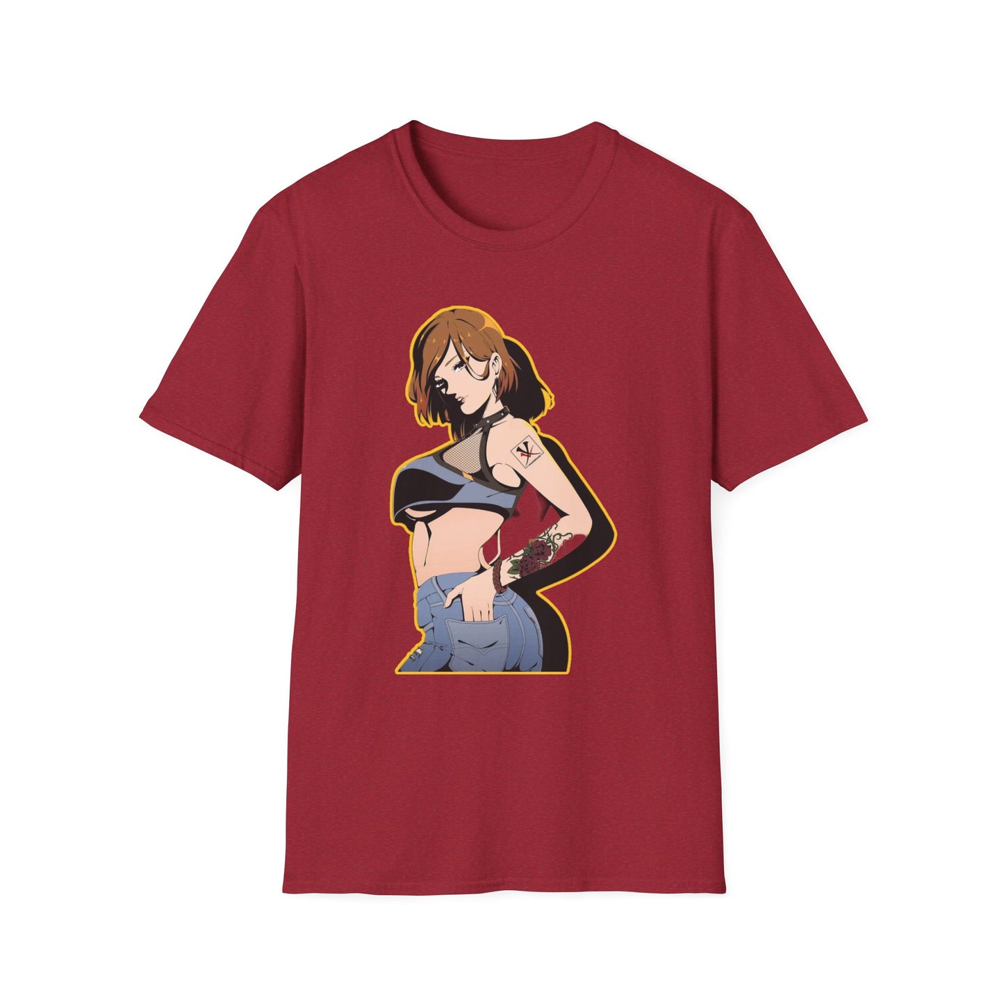 Chic Graphic one piece T-Shirt for Trendy Fashionistas, Unisex Softstyle Tee, Anime Art Apparel, Perfect Gift for Birthdays and Casual Outings
