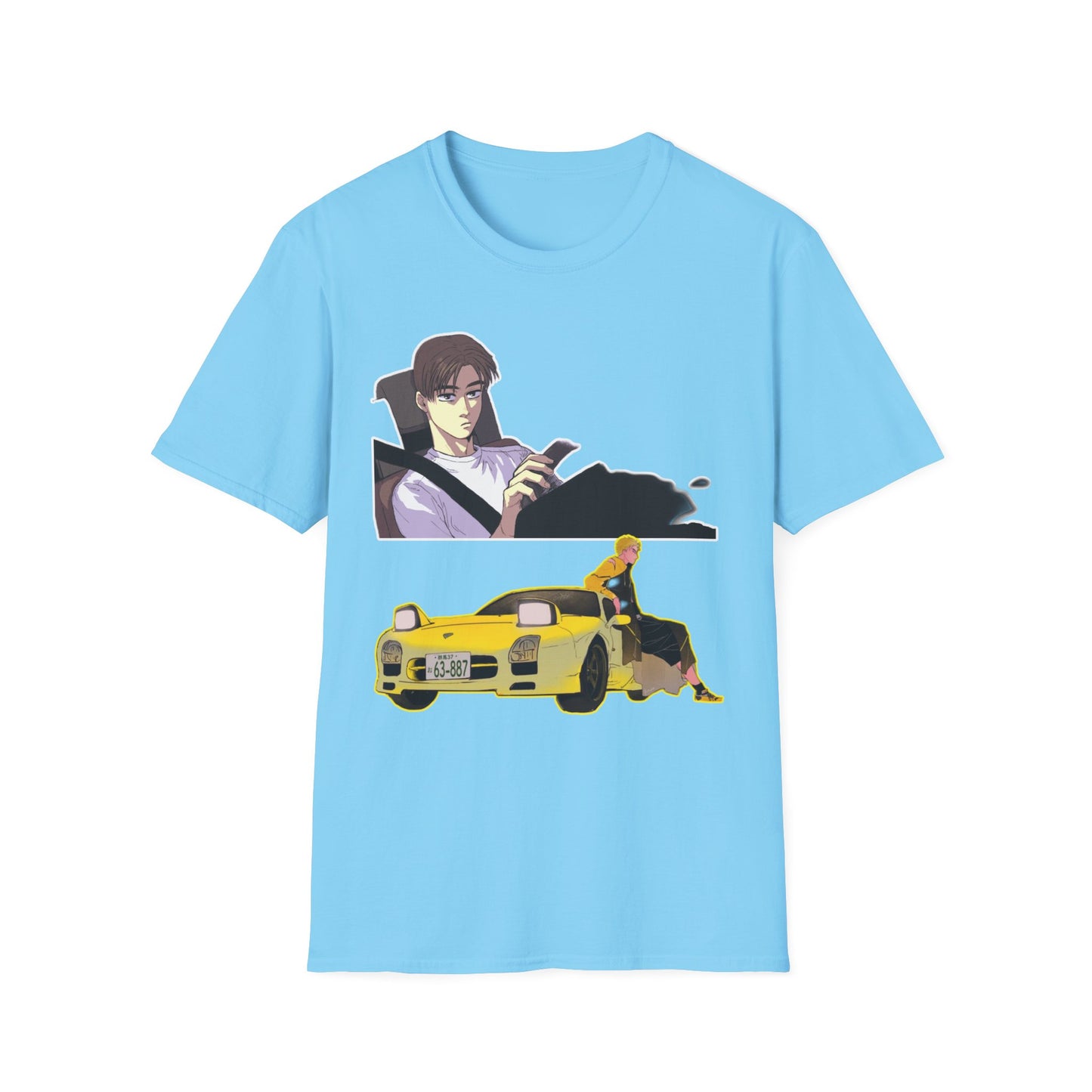 Anime-Inspired Unisex initial D 9 Softstyle T-Shirt, Graphic Tee, Casual Wear, Gift for Fans, Streetwear Style, Soft Cotton Top