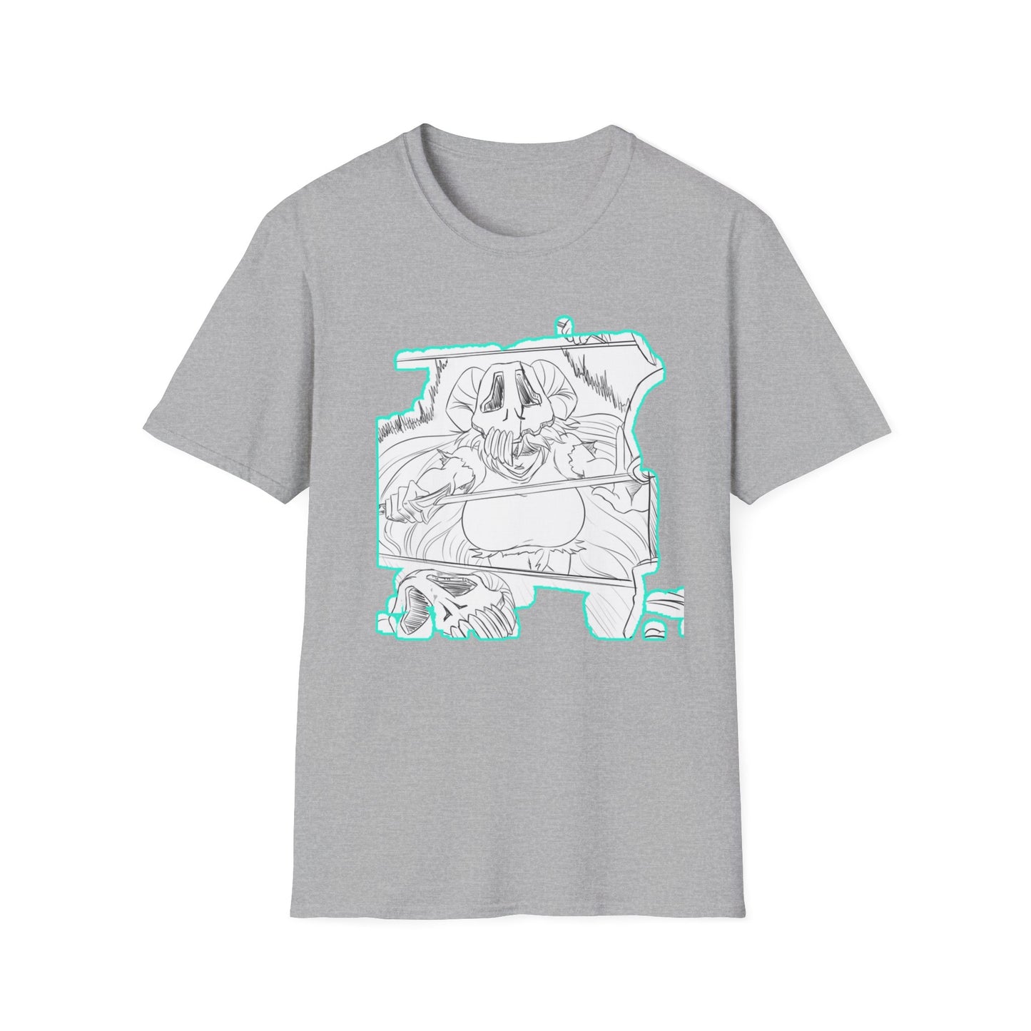 Chill Vibes Graphic bleach 6 Tee - Skeleton Art Design, Unisex Softstyle T-Shirt for Casual Wear, Gift for Horror Fans, Cool Summer Shirt