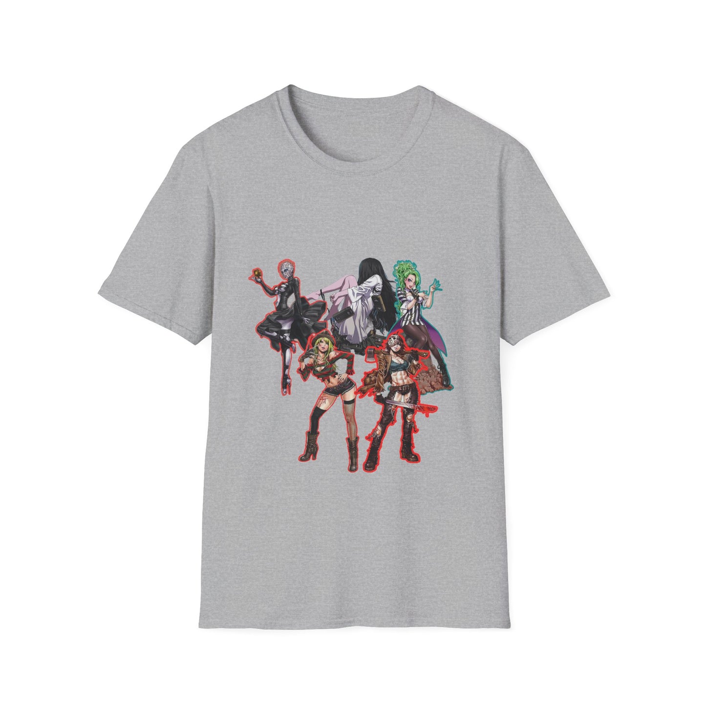 Anime-Inspired spooky season masters of horror 12 Graphic Tee: Leud by Design? Unisex Softstyle T-Shirt, Manga Merchandise, Comic Gift, Casual Wear, Anime Fan Apparel